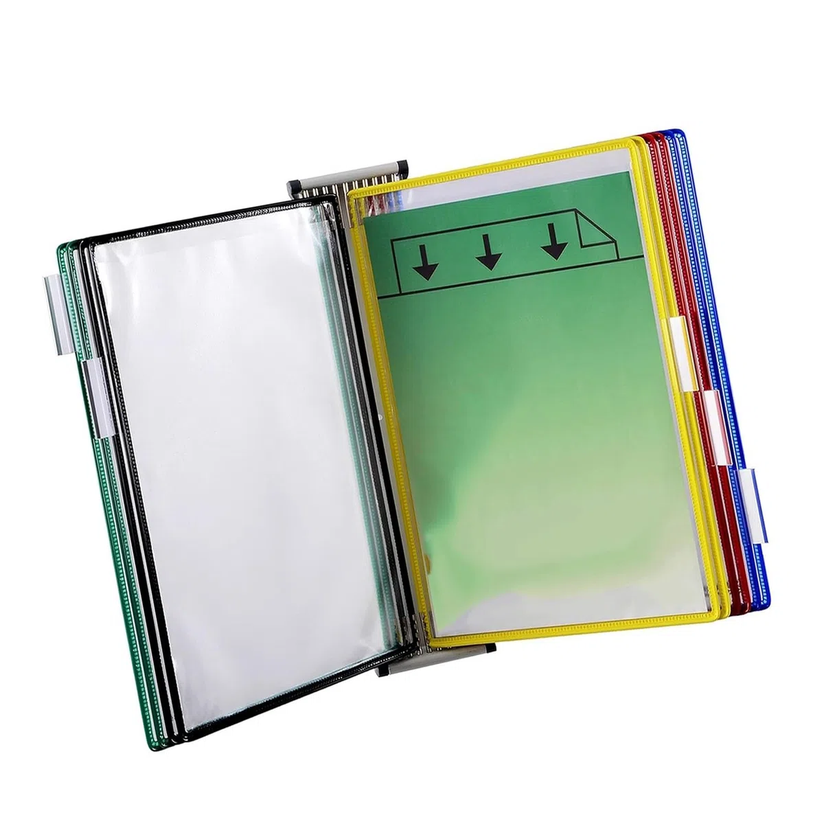 carpeta con páginas que se pasan, 10 bolsillos expositores, tamaño carta, metal de PVC duradero for exhibición y almacenamiento documentos A4 en la oficina/hogar