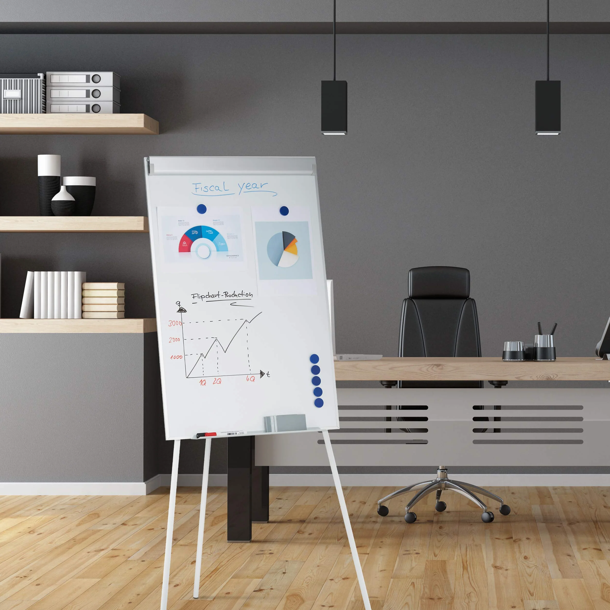 Relaxdays Rotafolios con Pizarra Blanca Magnética, Altura Regulable, Trípode, Estante para Rotulador, 90 x 60 cm, Blanco