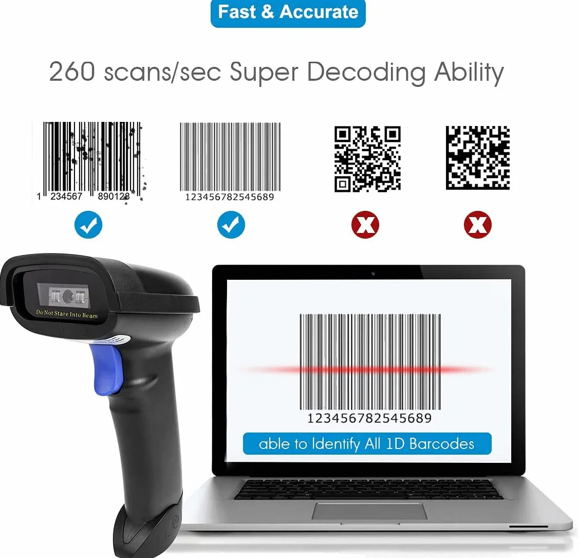 NETUM NT-1228BC Bluetooth CCD Escáner de Código de Barras Portátil USB Inalámbrico 1D