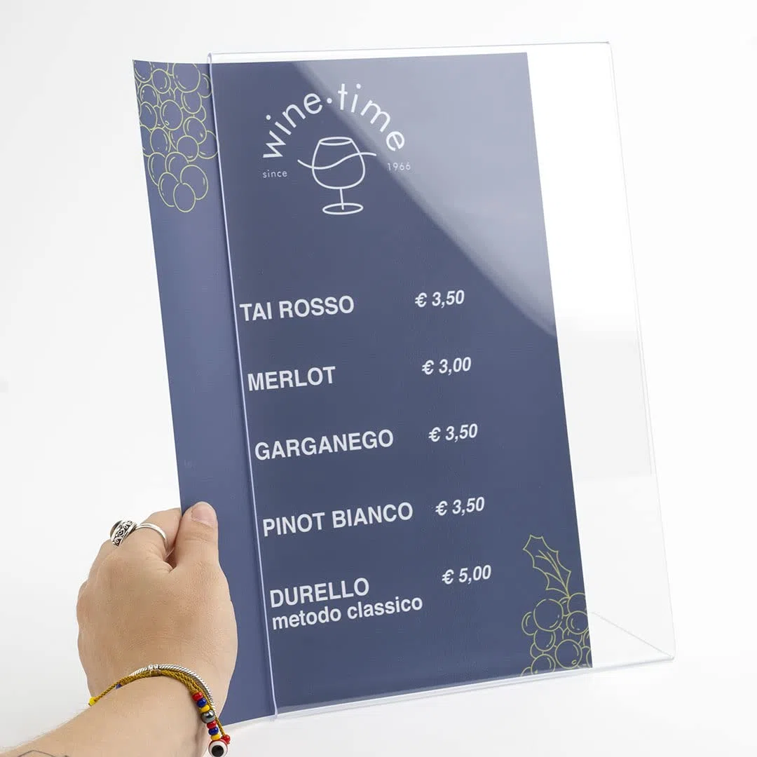 Danieli Store - Expositor Metacrilato Transparente A4 Vertical - Expositor Acrilico Porta Menú, Porta Precios, Porta Fotos Para Mesa - Soporte de Acrílico Transparente Para Avisos (10 unidades)