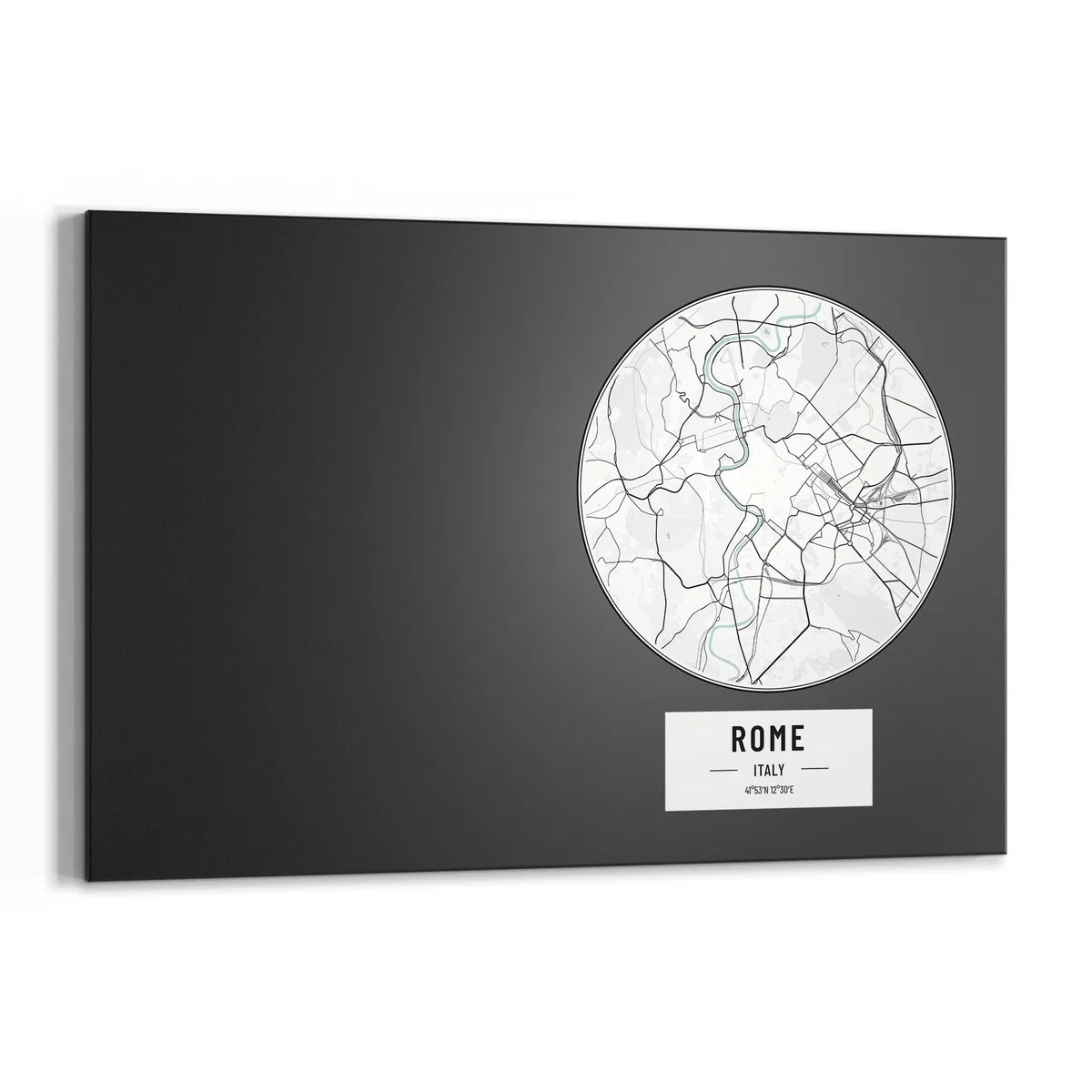 DEQORI Pizarra magnética con impresión UV, diseño "mapa de la ciudad", diseño rectangular, 90 x 60 cm, tiza metálica para escribir, decoración de pared para cocina, pasillo, habitación infantil y
