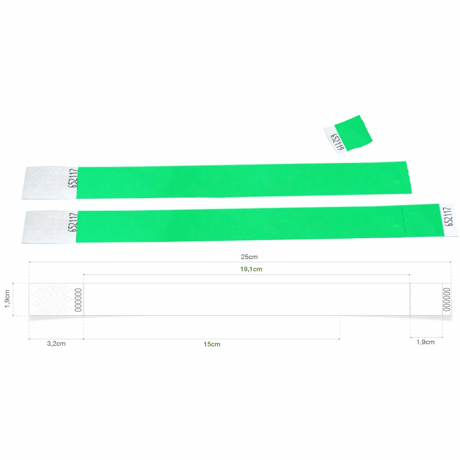 Pack 600 Pulseras papel TYVEK para eventos 19mm Multi colores