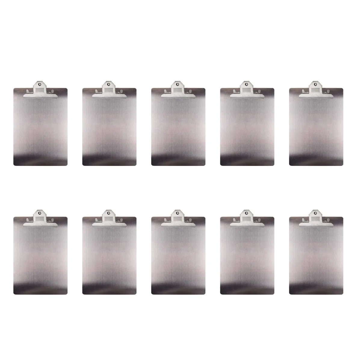 10X Carpeta de Archivos Portapapeles de Metal A4 Tablero de Clip de Acero Inoxidable Organizador Tablero de Carpeta Tablilla de Menú para La Enseñanza de La Escuela La Oficina
