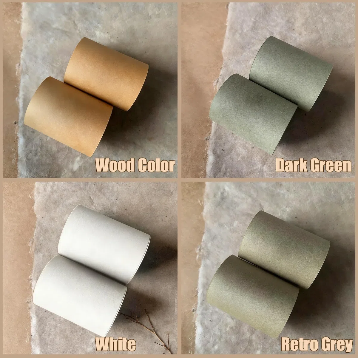 Bloc de desplazamiento vintage (rollo de papel + clips de tablero), juego de cuaderno de papel kraft montado en la pared o colocado con clip de metal, bloc de notas de papel kraft recargable para