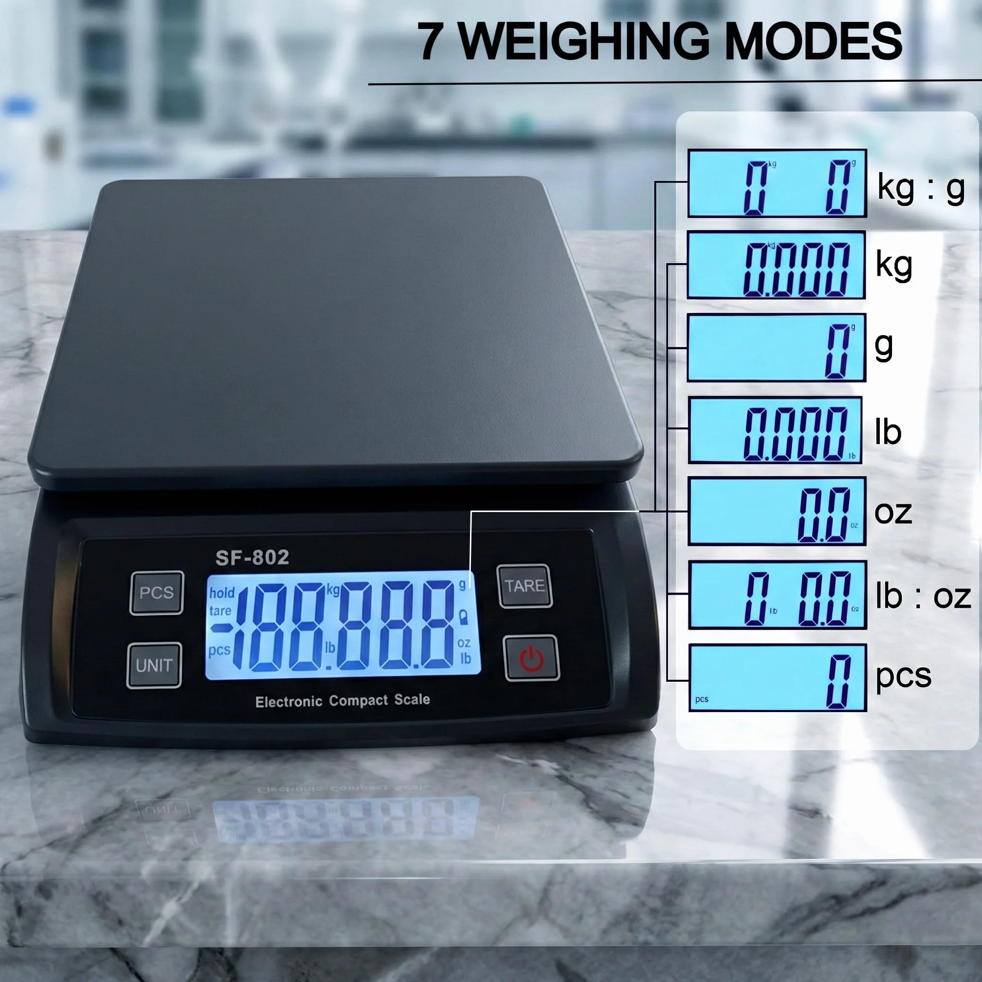 Báscula Digital para Paquetes 30kg, Balanza de Envío Postal Profesional