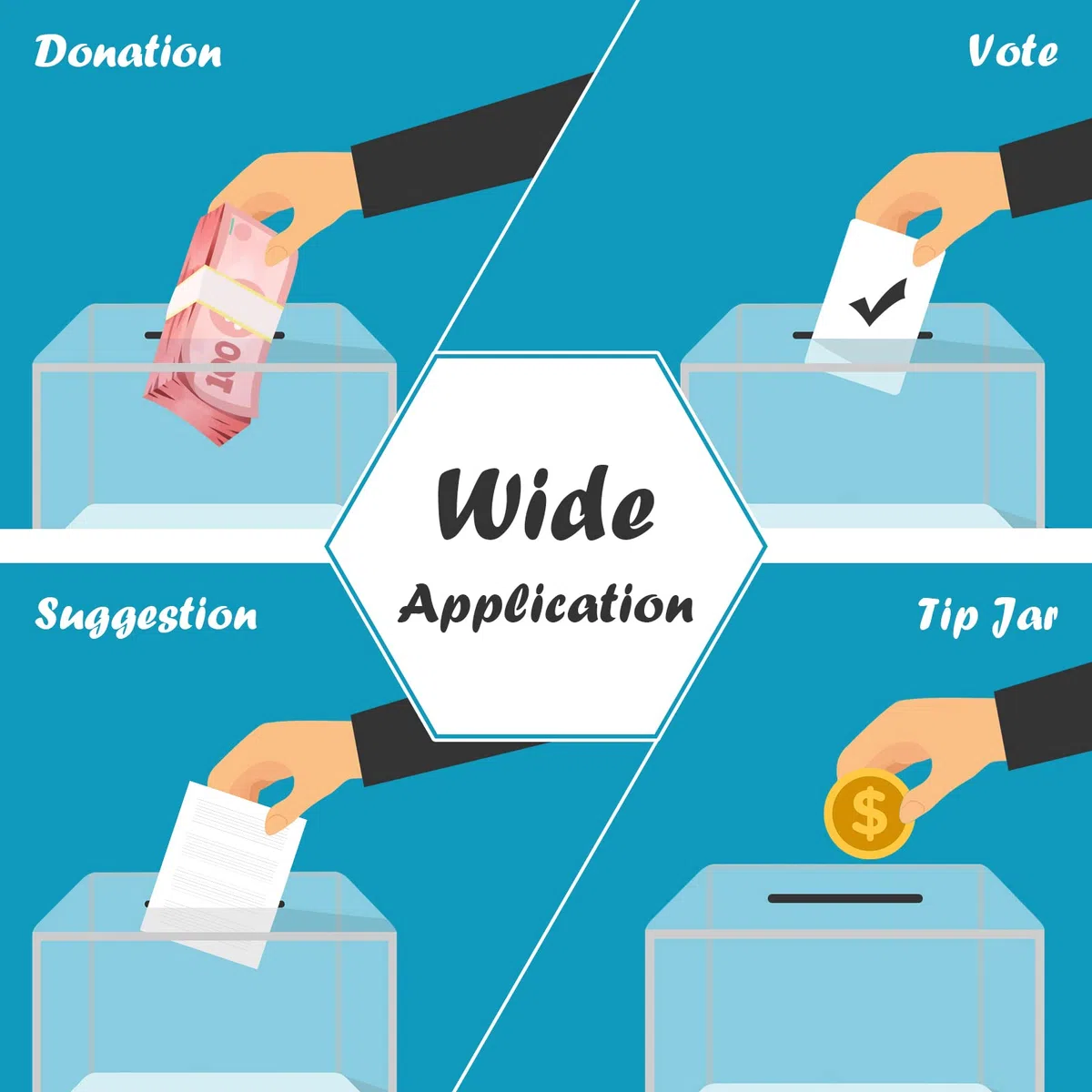 KYODOLED Caja transparente para recaudación de fondos, caja de propuestas con cerradura y llave, caja para boletos con soporte para carteles, vaso para eventos y organización, 15,5 x 10,9 x 10,9 x