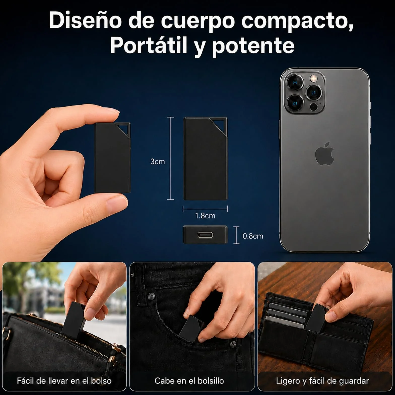 Mini Grabadora de Voz Espía Oculta 64GB DSP 5.0 Reducción de Ruido Activación por Voz Audio HD