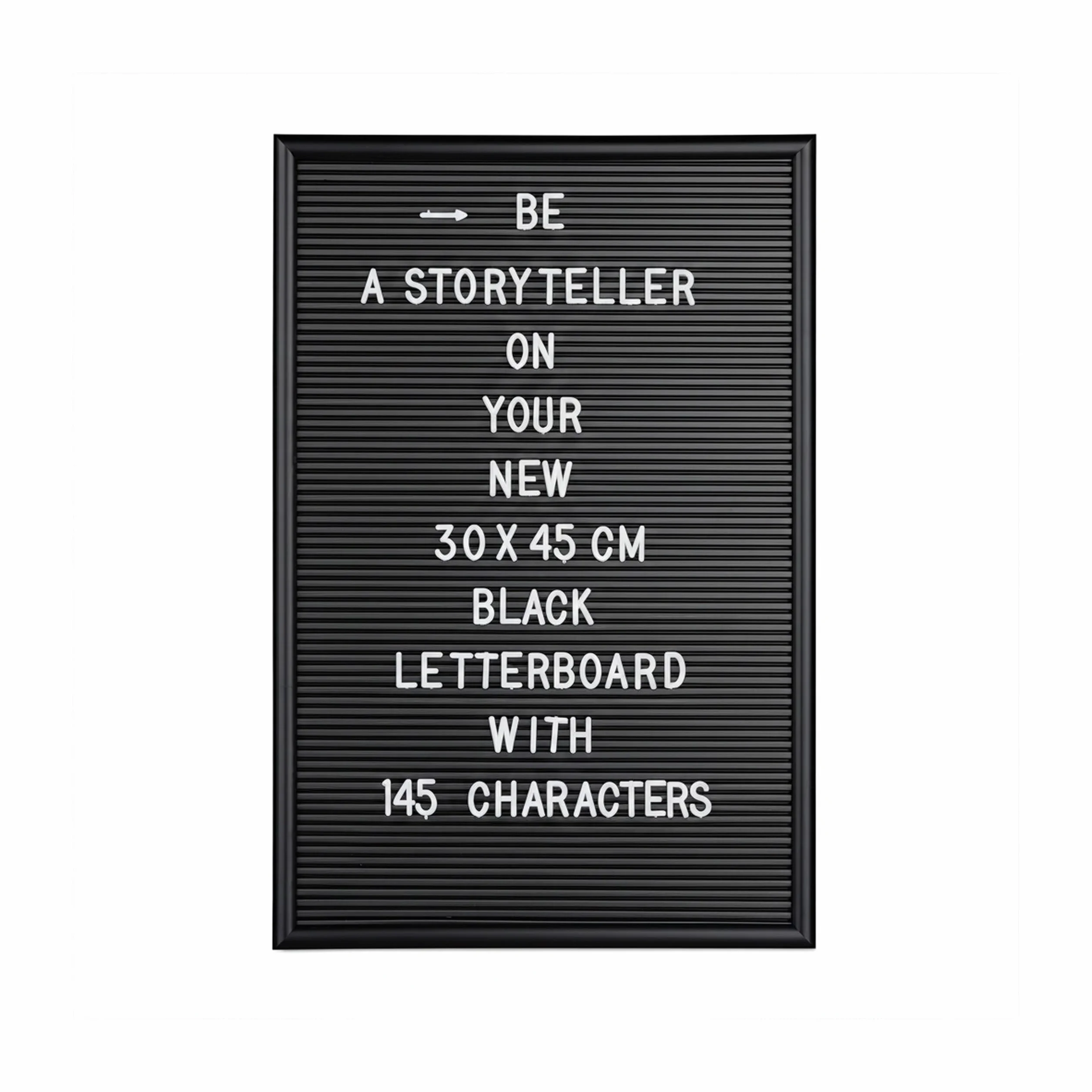 Relaxdays Letter Board con Marco de Madera, Pizarra 145 Letras, Números y Símbolos, Plástico, 30x45, Negro
