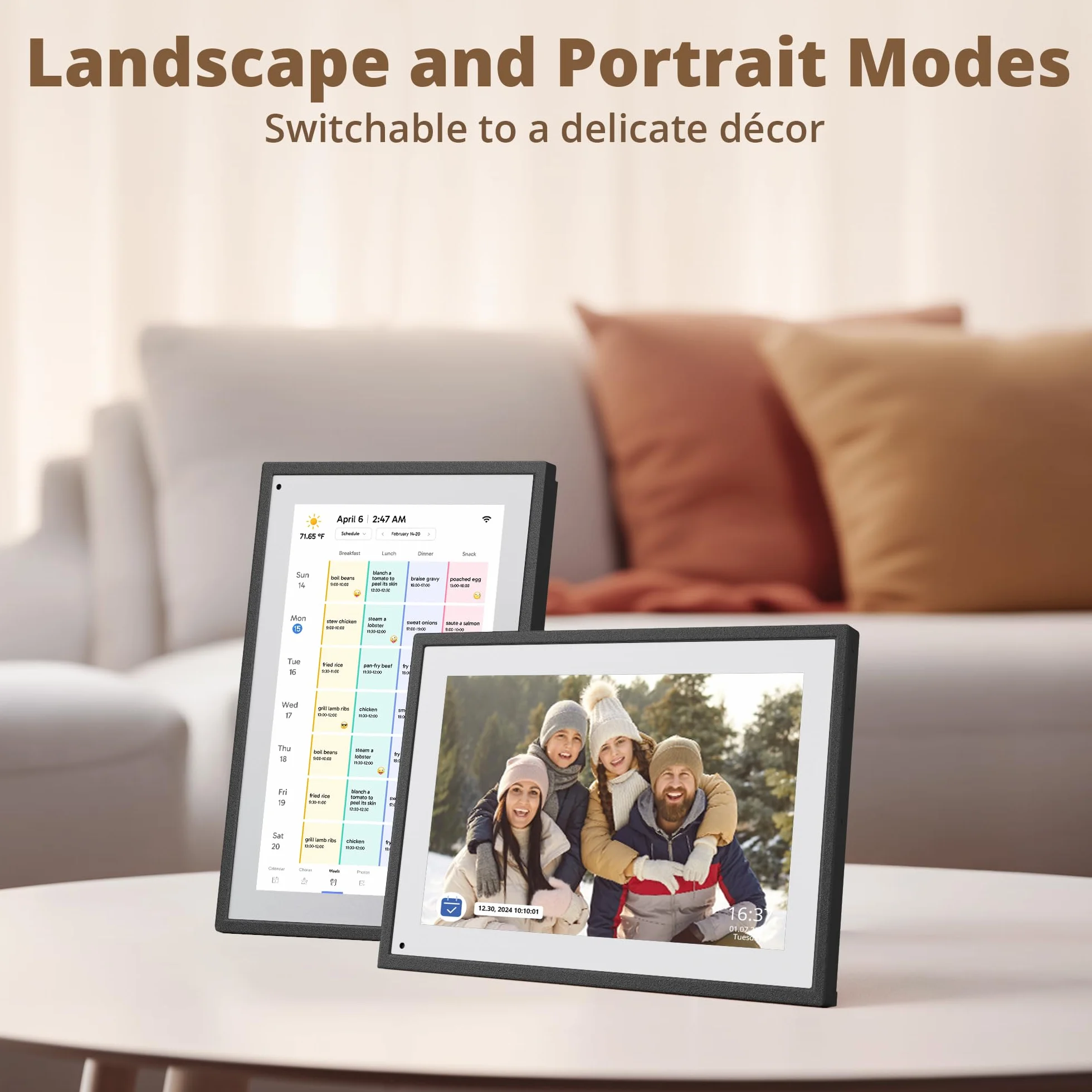 Dragon Touch Calendario, Calendario Digital 2025 de 10.1 Pulgadas, planificador de Pared Familiar, Pantalla táctil interactiva Full HD 1080P, Tabla Inteligente de tareas y organización del hogar