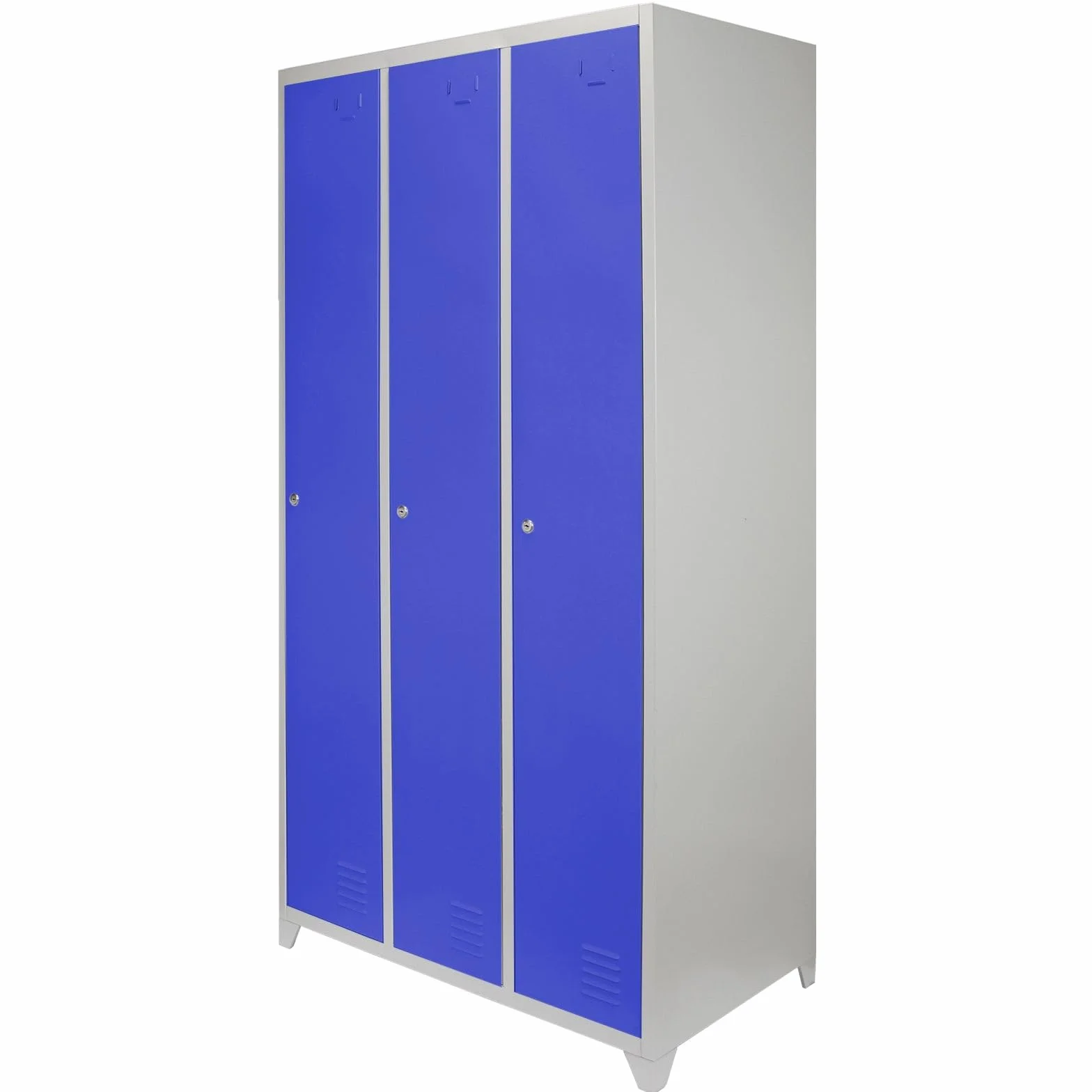 Taquilla Metálica 3 Puertas Azul 90x50x180cm Casillero Locker Organizador Oficinas Escuelas Gimnasios