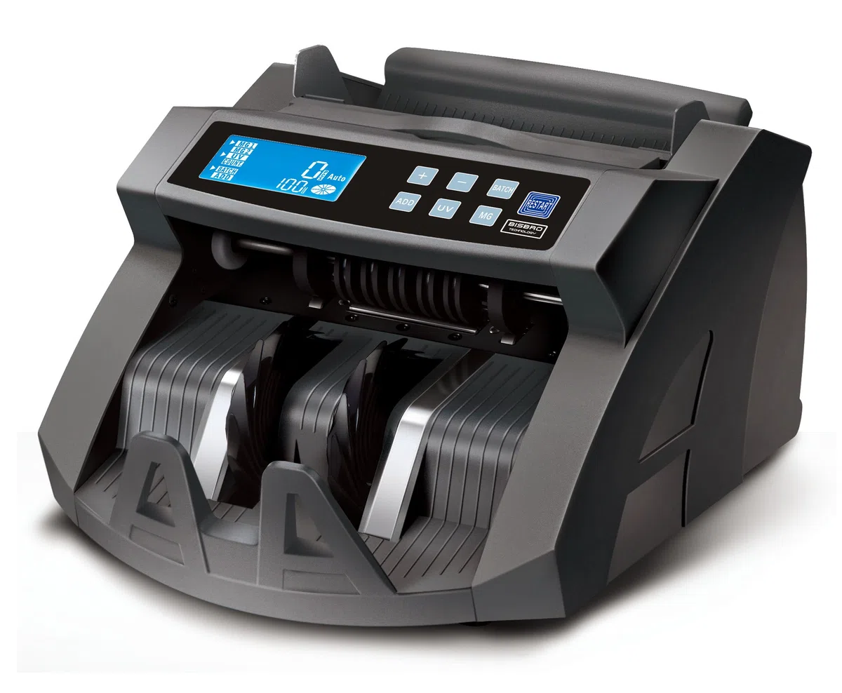 Contador de Dinero BisBro Technology BB-2150C | Cuenta y Verifica más rápido | Cuenta de Forma fiable 1000 Billetes por Minuto | Reconoce Billetes Falsos al Instante | Euro | USD | Libra