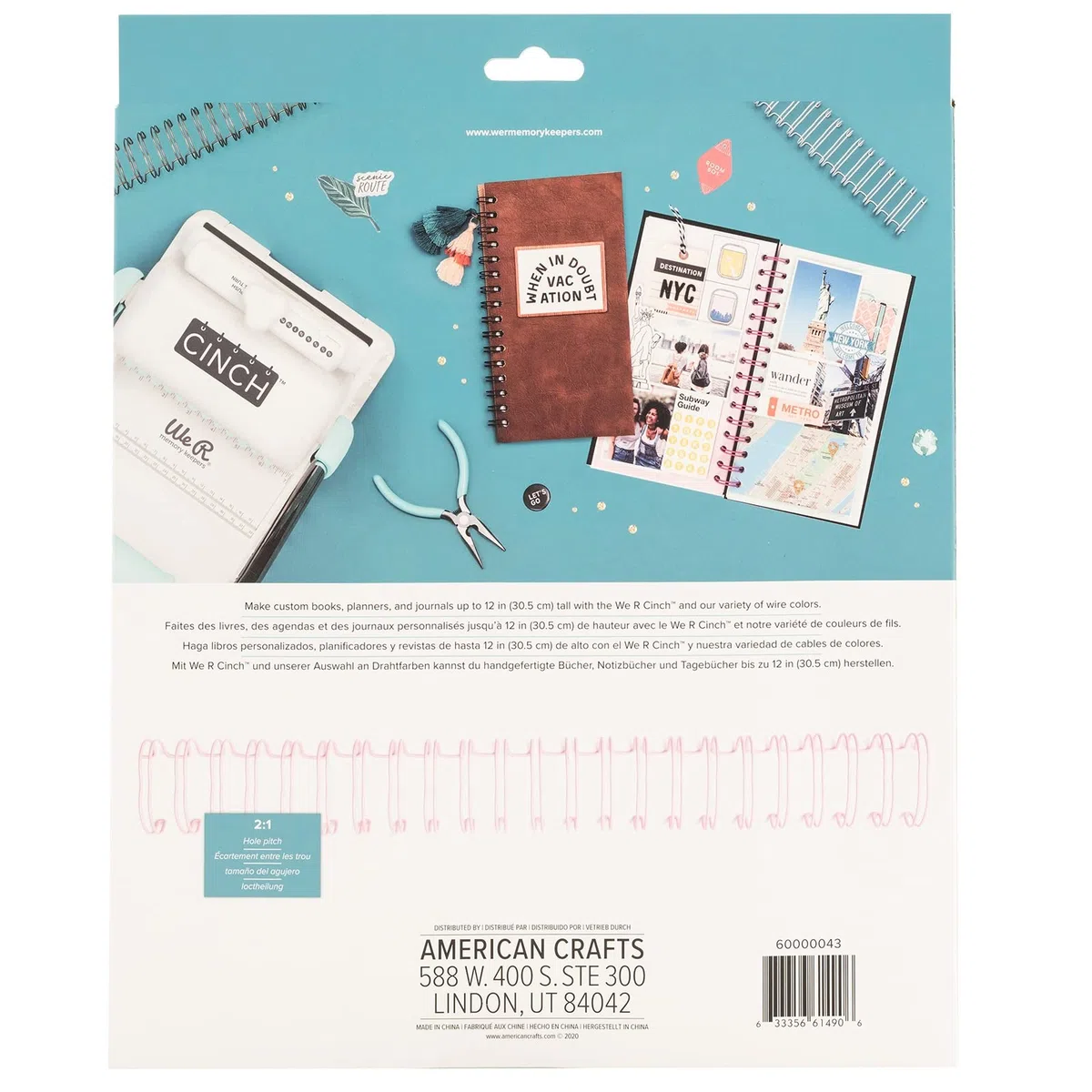 Cinch - Alambre de encuadernación para libros (paquete de 16 piezas, multicolor)