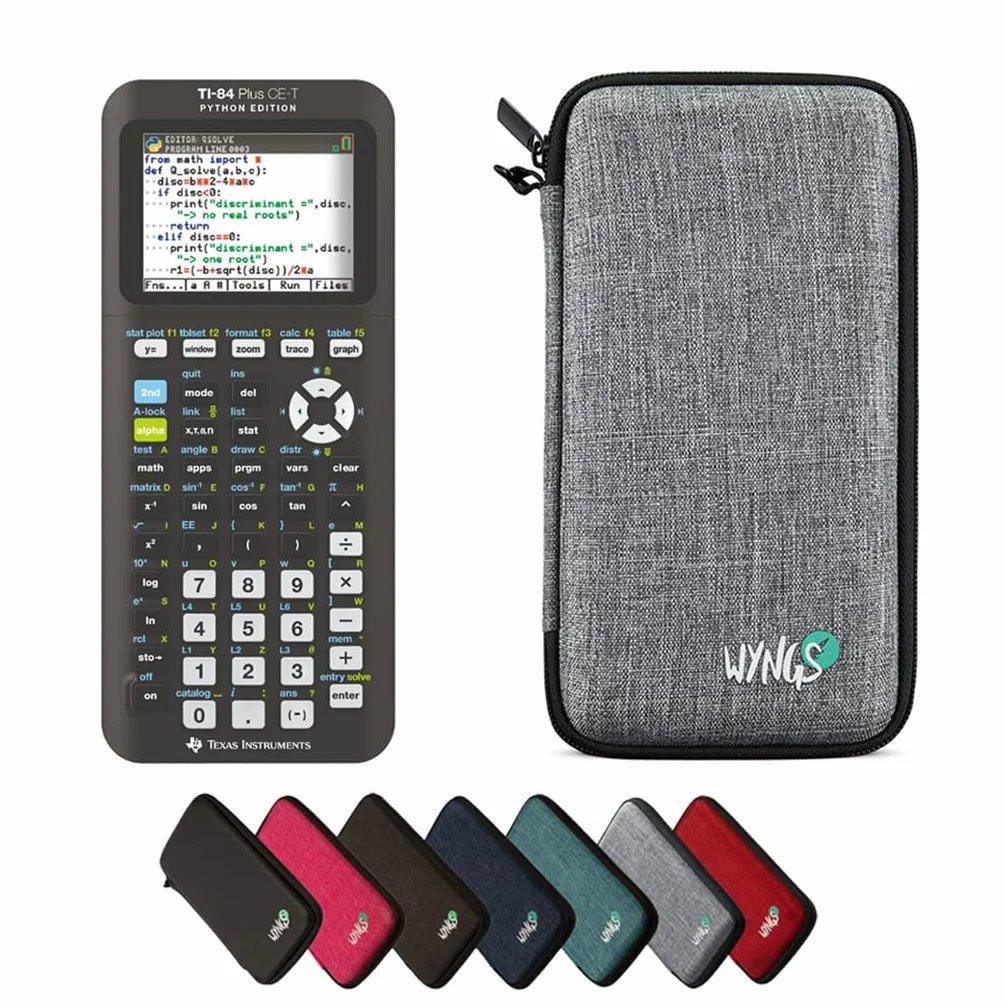 CALCUSO Paquete Básico Gris Claro con Calculadora Grafica TI-84 Plus CE-T Python Edition