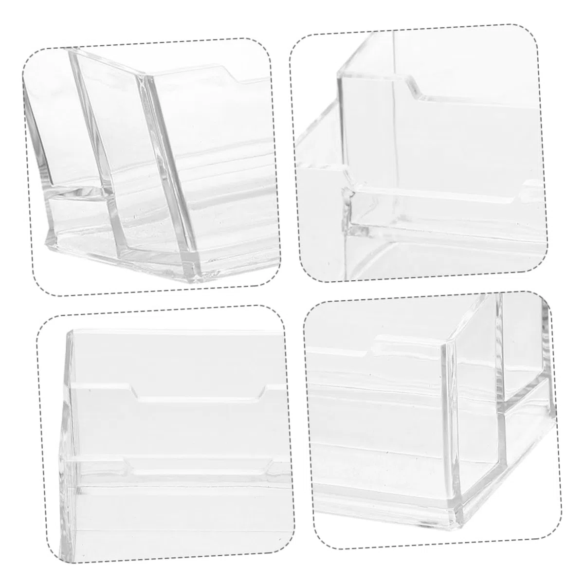 Tarjetero de Escritorio de Plástico Transparente, 5 Piezas | Ligero y Portátil, para Entornos Profesionales y Ferias, Organizador de Tarjetas para Mesa de Oficina