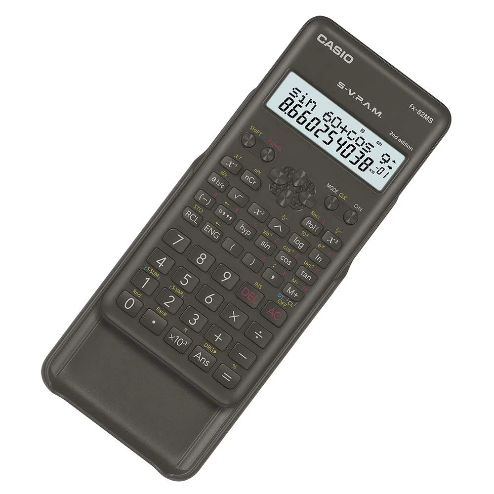 Casio FX-82MS-2-S-MH Calculadora Cientifica de 240 Funciones con Pantalla de 2 Lineas, Negro, Med