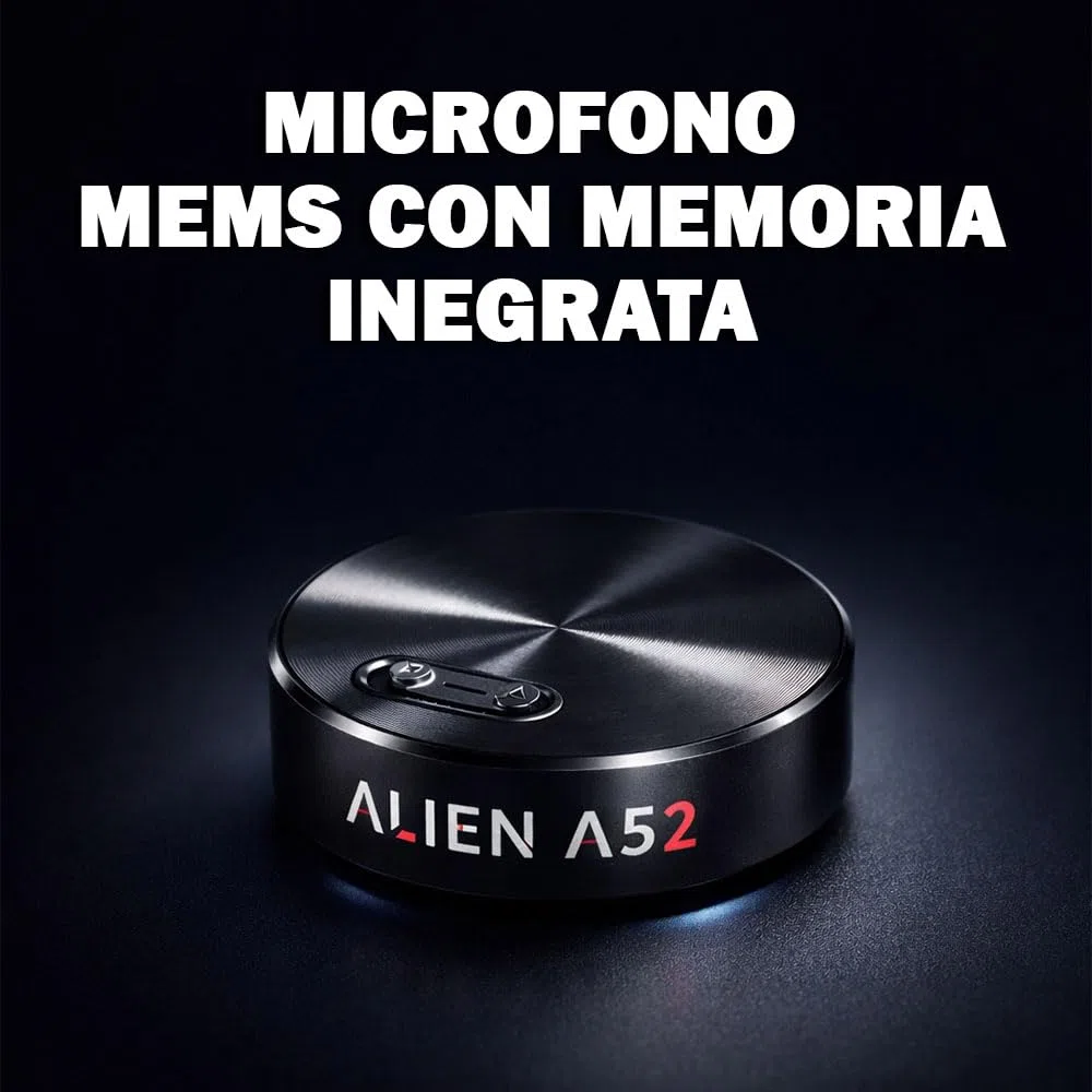 Grabadora de voz con micrófono MEMS 4 GB para reuniones, conferencias, notas de voz, profesional, procesador de reducción del ruido y activación por voz (Alien A52)