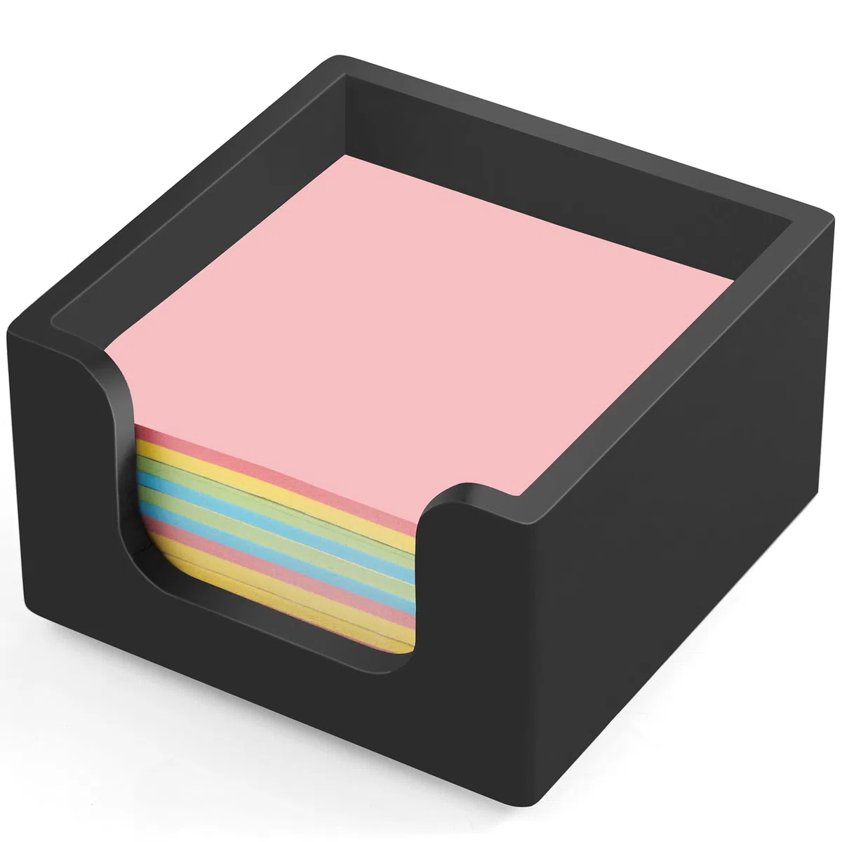 Soporte para notas adhesivas, dispensador de notas de madera para accesorios de escritorio de oficina, soporte de bloc de notas autoadhesivo, organizador dispensador de bloc de notas para suministros