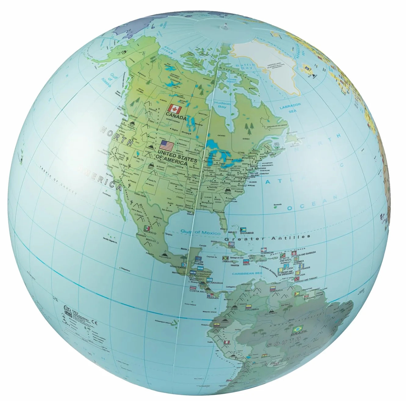 Caly XXL Inflatable Globe The World 85cm, 060ENF, Azul océano