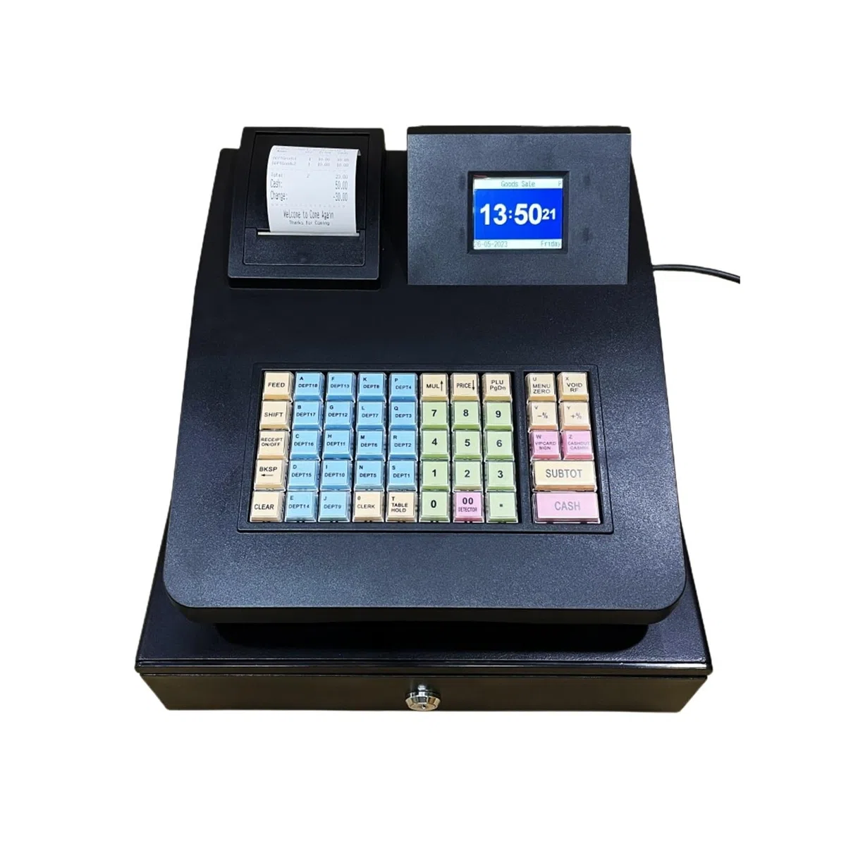 Caja registradora electrónica, Tienda de Fideos de Comida rápida, joyería de conveniencia, Detector de Moneda con luz Violeta, Caja registradora ECR en inglés