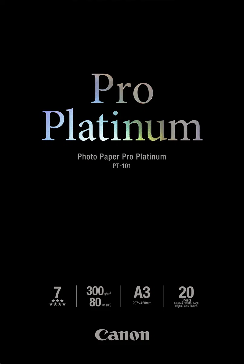 Canon Pro Platinum - Papel fotográfico A3 PT-101 (20 unidades)
