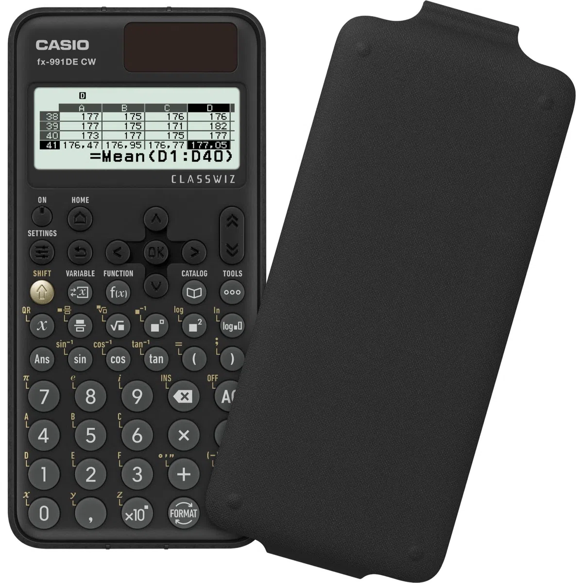 Casio FX-991DE CW ClassWiz calculadora científica técnica & FX-Case-CB-BK2 - Funda Protectora para calculadora científica técnica, Color Negro