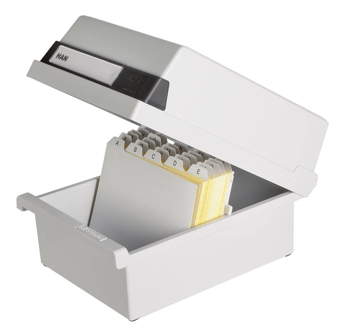 Han 966-11 - Fichero (capacidad para 800 fichas, A6, plástico), color gris