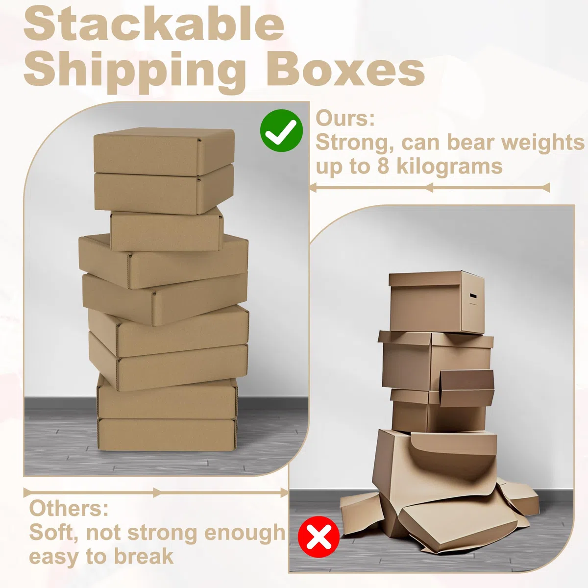 Froadp Caja de cartón para envío, 20 x 15 x 5 cm, 100 unidades | Diseño plegable, montaje rápido sin herramientas, ideal para artículos pequeños, regalos y almacenamiento que ahorra espacio