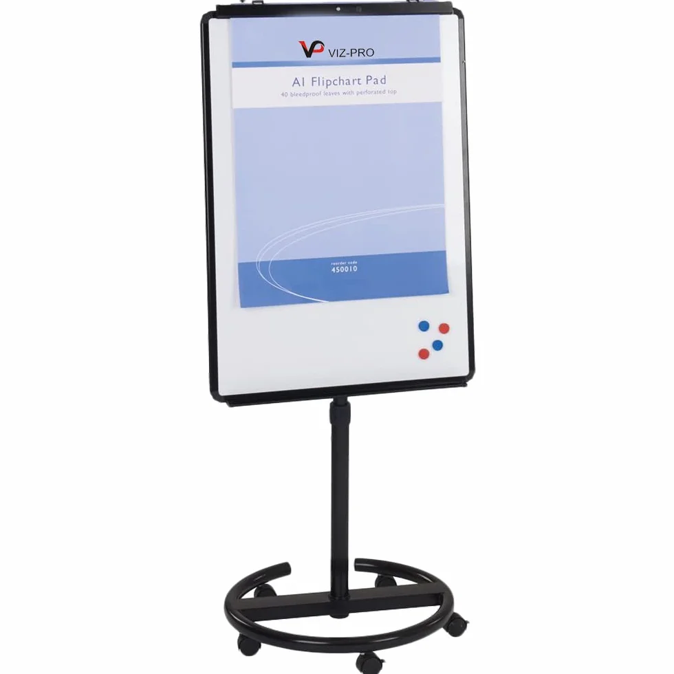 VIZ-PRO Paquete de 5 blocs de papel para Pizarra Rotafolios, A1, blanco, 841 x 594 mm, 25 hojas