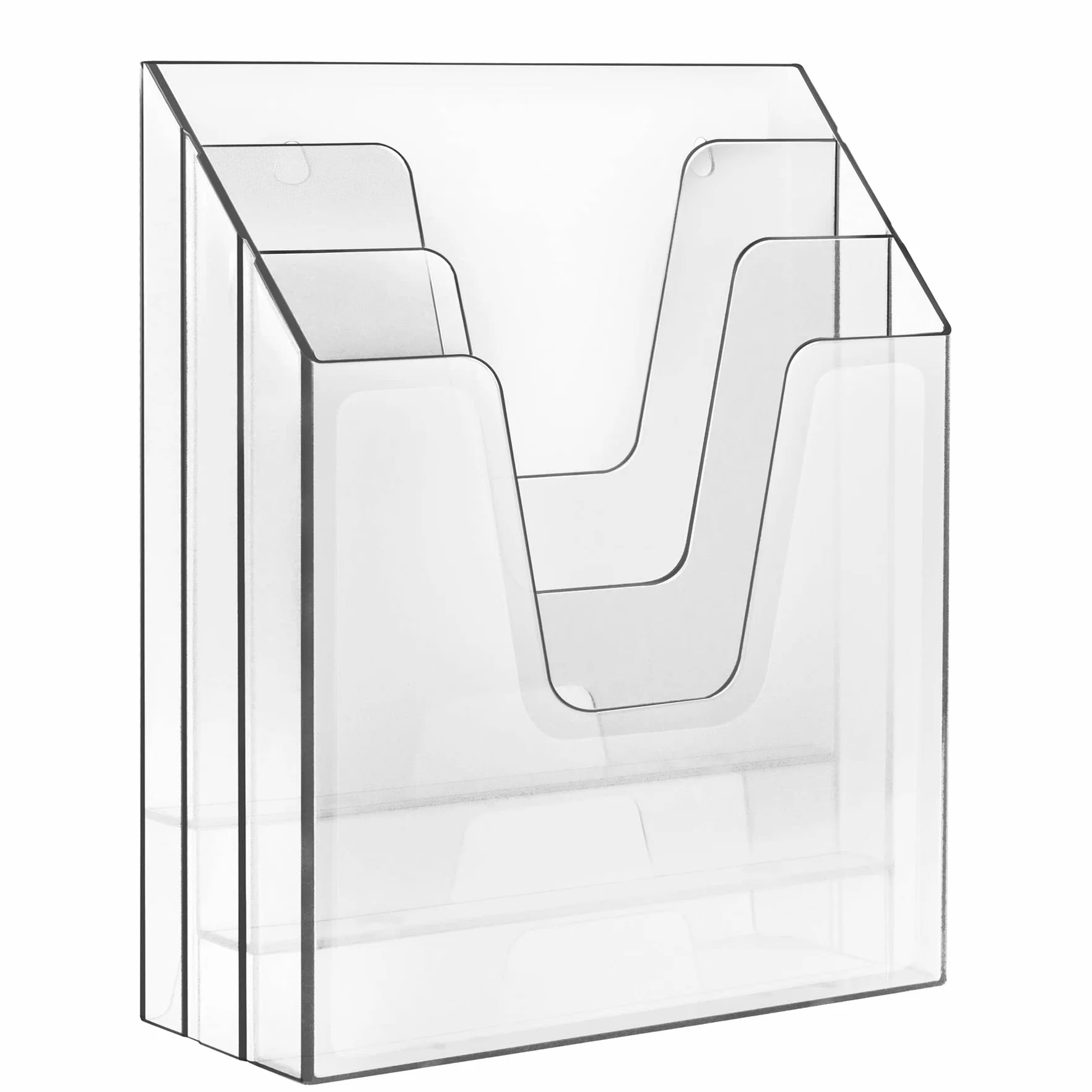Acrimet Organizador Vertical de Portafolios de Archivos Triples, Clasificador de Archivos Plástico Cristal Transparente