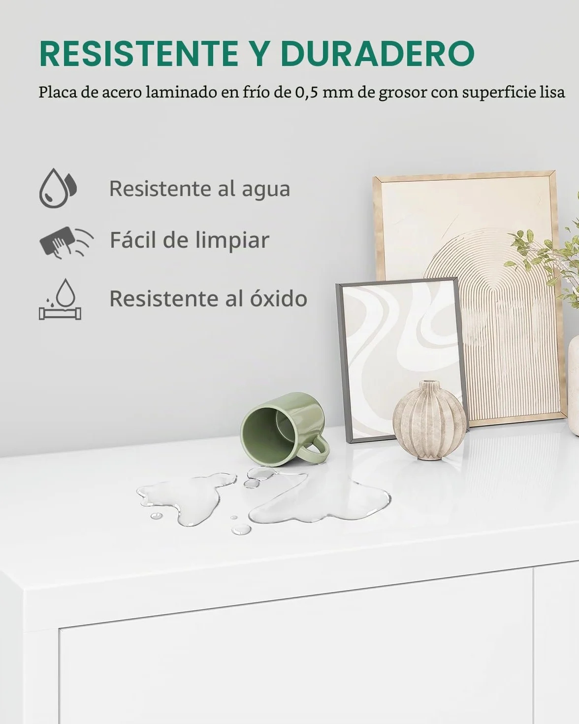 YITAHOME Gabinetes de Almacenamiento de 2 Puertas, Archivadores de Metal con Llave, Armario Independiente con Estantes Ajustables