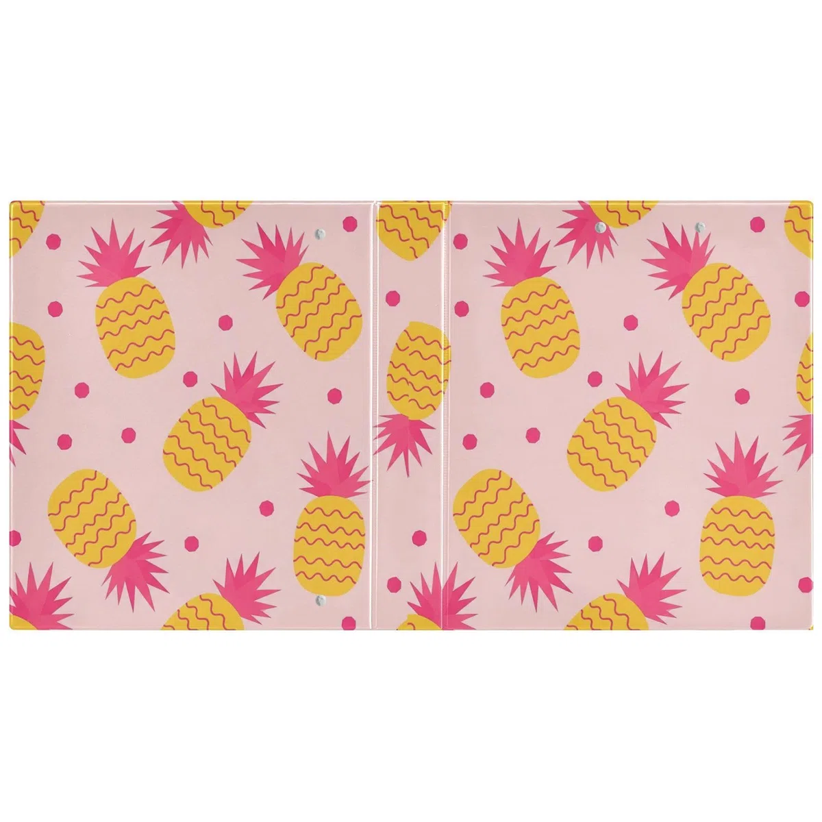Carpetas de 3 anillos de 1.5 pulgadas con diseño de piñas amarillas brillantes, carpeta de anillos redondos con clip de metal, organizador A4 para el hogar y la oficina, paquete de 2