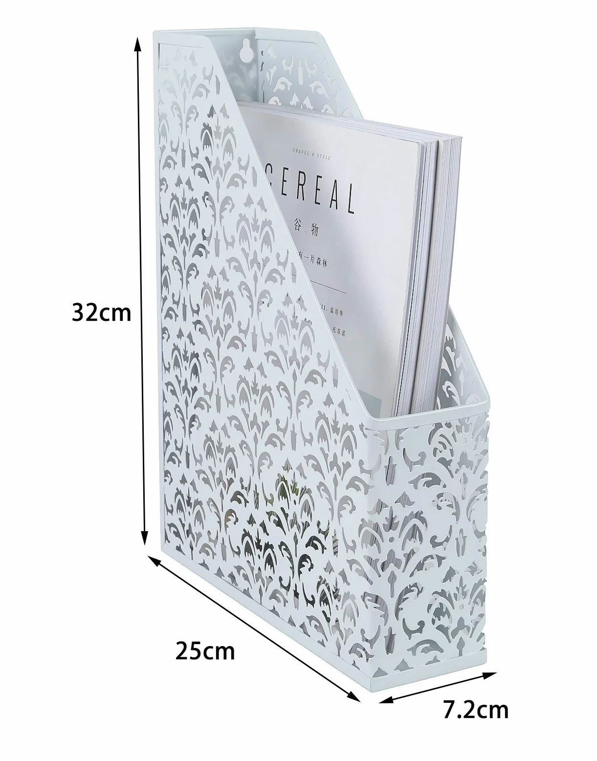 EasyPAG Paquete de 3 Metal Vertical Estante Revistero A4 Organizador Documentos Soporte Archivos Clasificador Papeles Almacenamiento Escritorio Bandeja Oficina,Blanco
