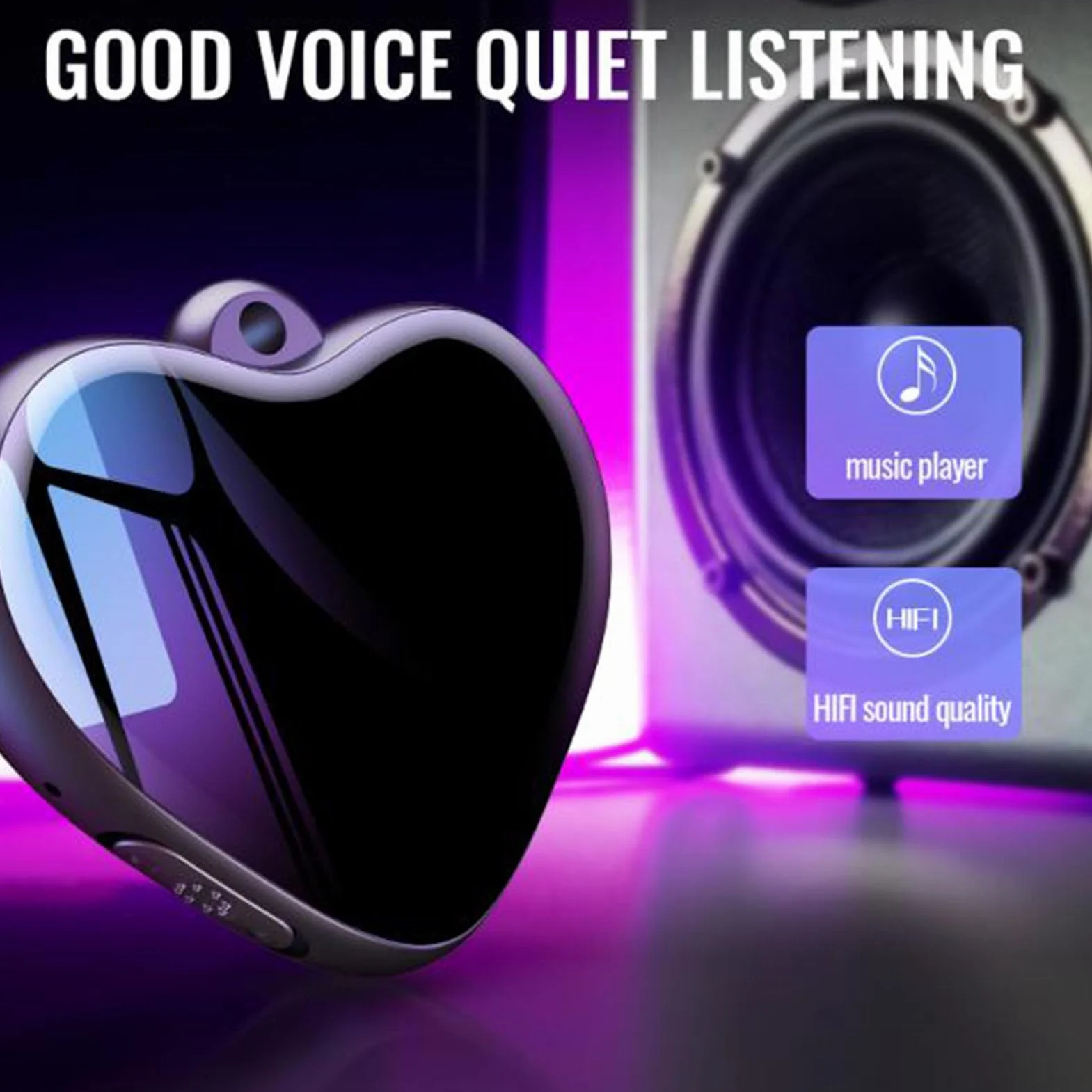 Annadue Recordadora Activada por Voz, Grabadora de Corazón de Reducción de Ruido HD Activada por Voz con Auriculares para el Trabajo, Conferencias, Reuniones, Entrevistas (64GB)