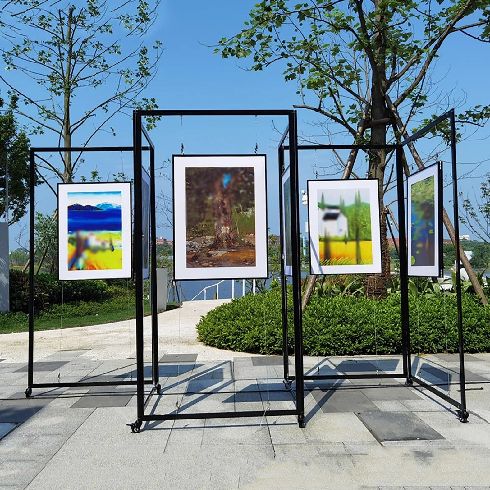 Soporte de exhibición independiente para exposiciones de arte, presentación de fotos, soporte plegable para carteles de caligrafía, divisor de publicidad (100 x 250 cm), 1 unidad