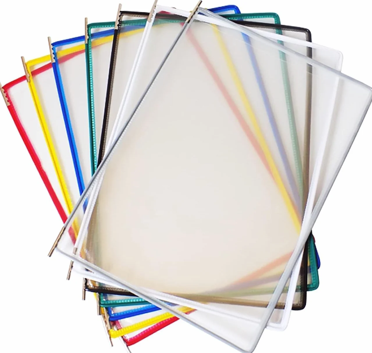 Carpetas de oficina montadas en la pared con soporte para lista de precios A4, 10 paneles de visualización para hojas de cartas A4