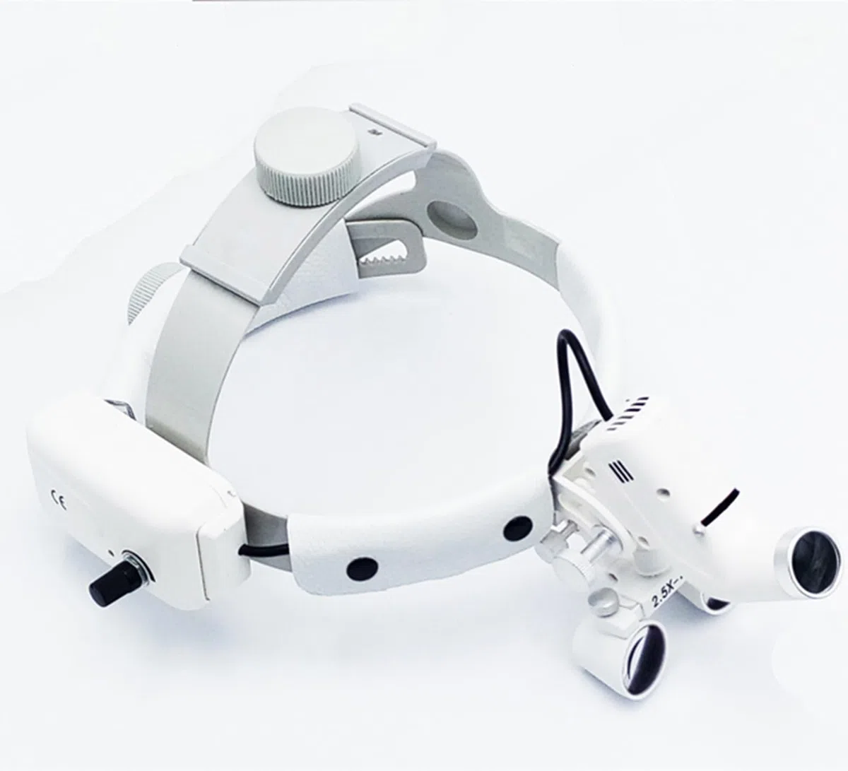 Lupa Dental, Lupa Binocular De 2.5 Aumentos Con Linterna Frontal Y Diadema, 30000 Lux De Alto Brillo, Ligera, Equipo De Laboratorio Binocular Con Aumento Para Otorrinolaringología Y Estomatología.