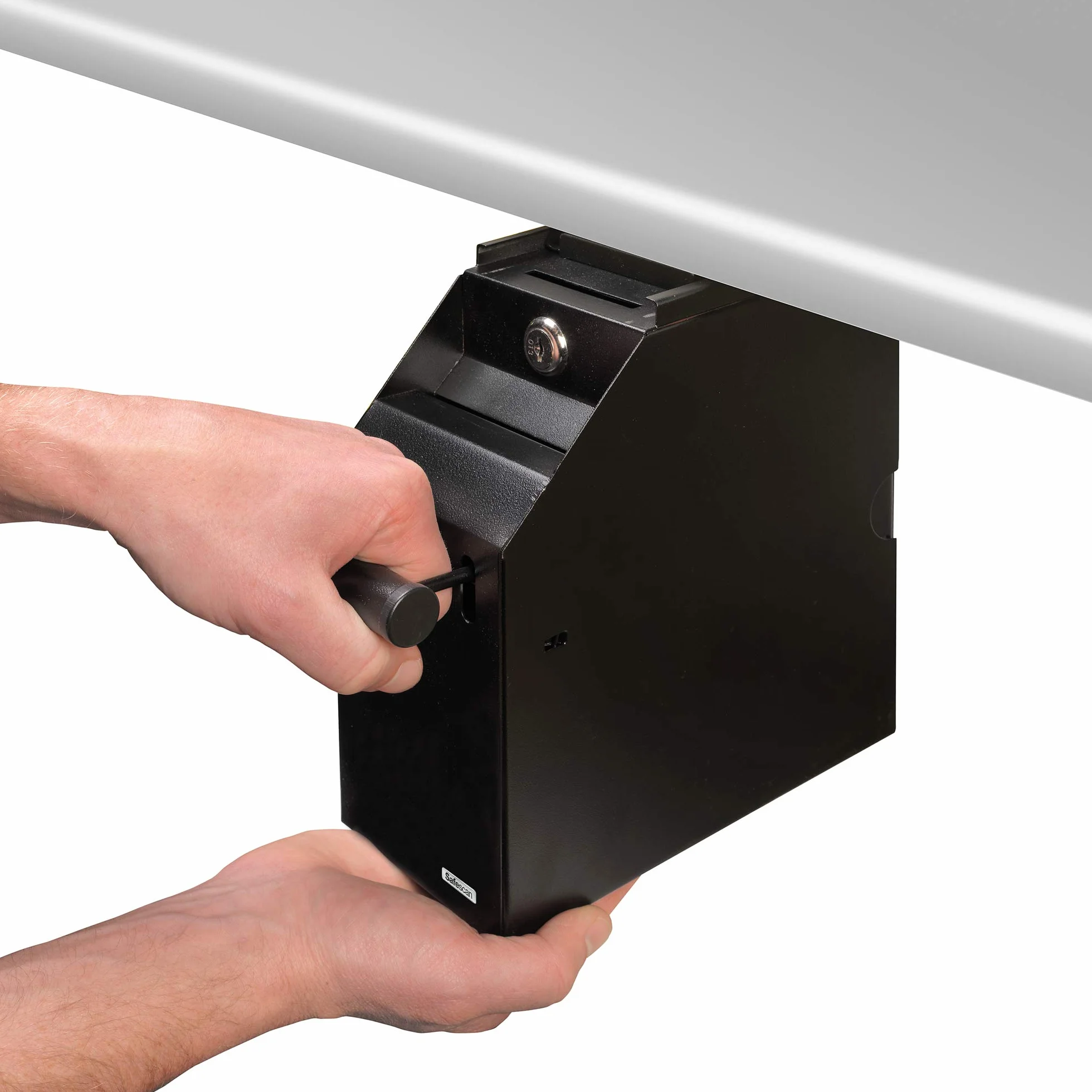 Safescan 4100 Caja para dinero negra que permite almacenar billetes de forma segura - Almacena hasta 300 billetes - Se coloca debajo de un mostrador - Se puede instalar cerca del cajón portamonedas