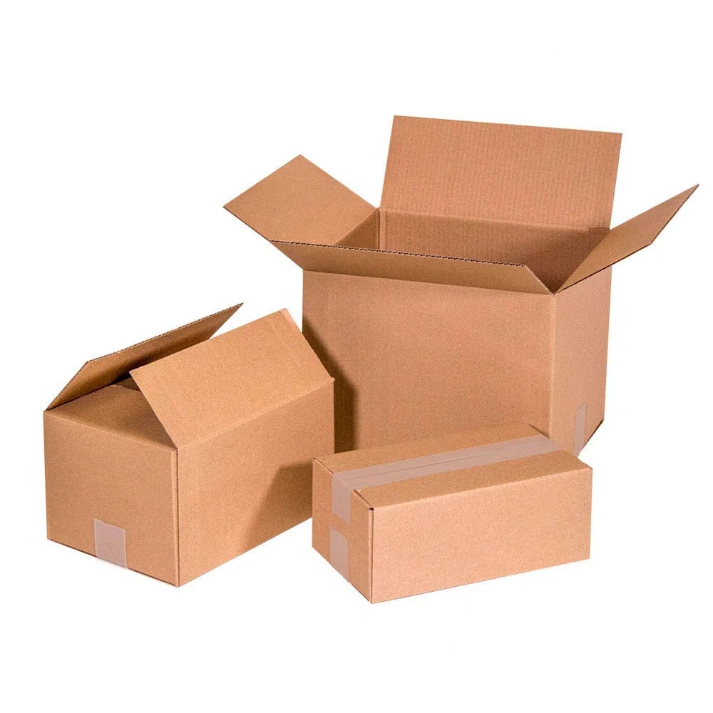 Pack 100 Cajas de Cartón para envíos almacenaje paquetería, Cajas cartón mudanzas Canal Simple Reforzado, Caja almacenaje medidas interiores 31x22x20 cm, Cajas cartón con solapas Multiusos