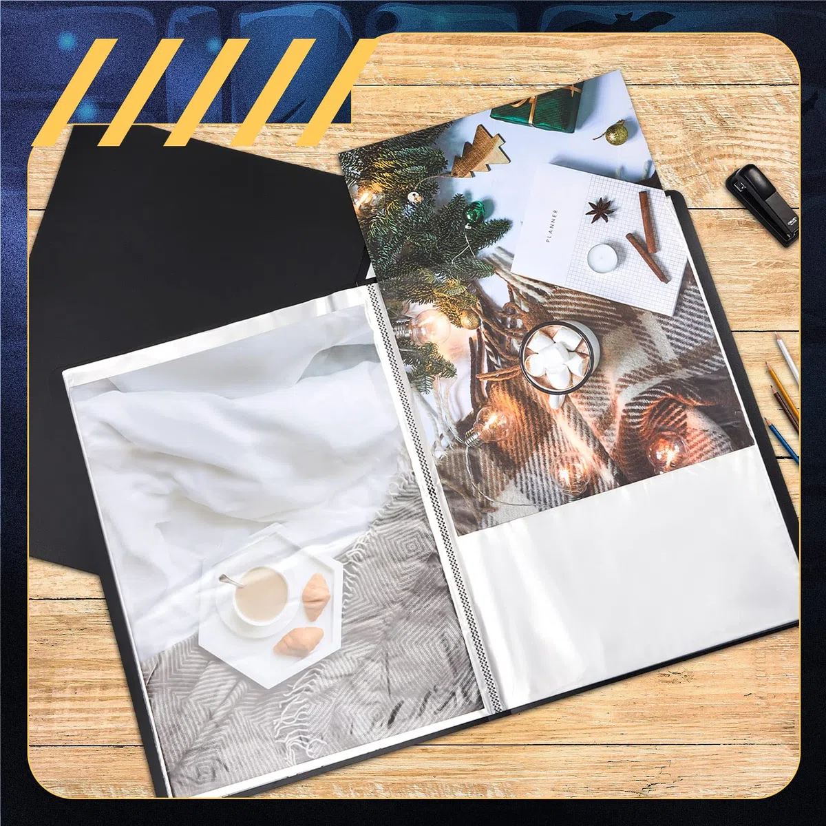 Carpeta A2 resistente con fundas de plástico de 17 x 24 pulgadas, carpeta de cartera con 30 protectores de hojas transparentes, carpeta de arte para obras de arte, protector de póster para