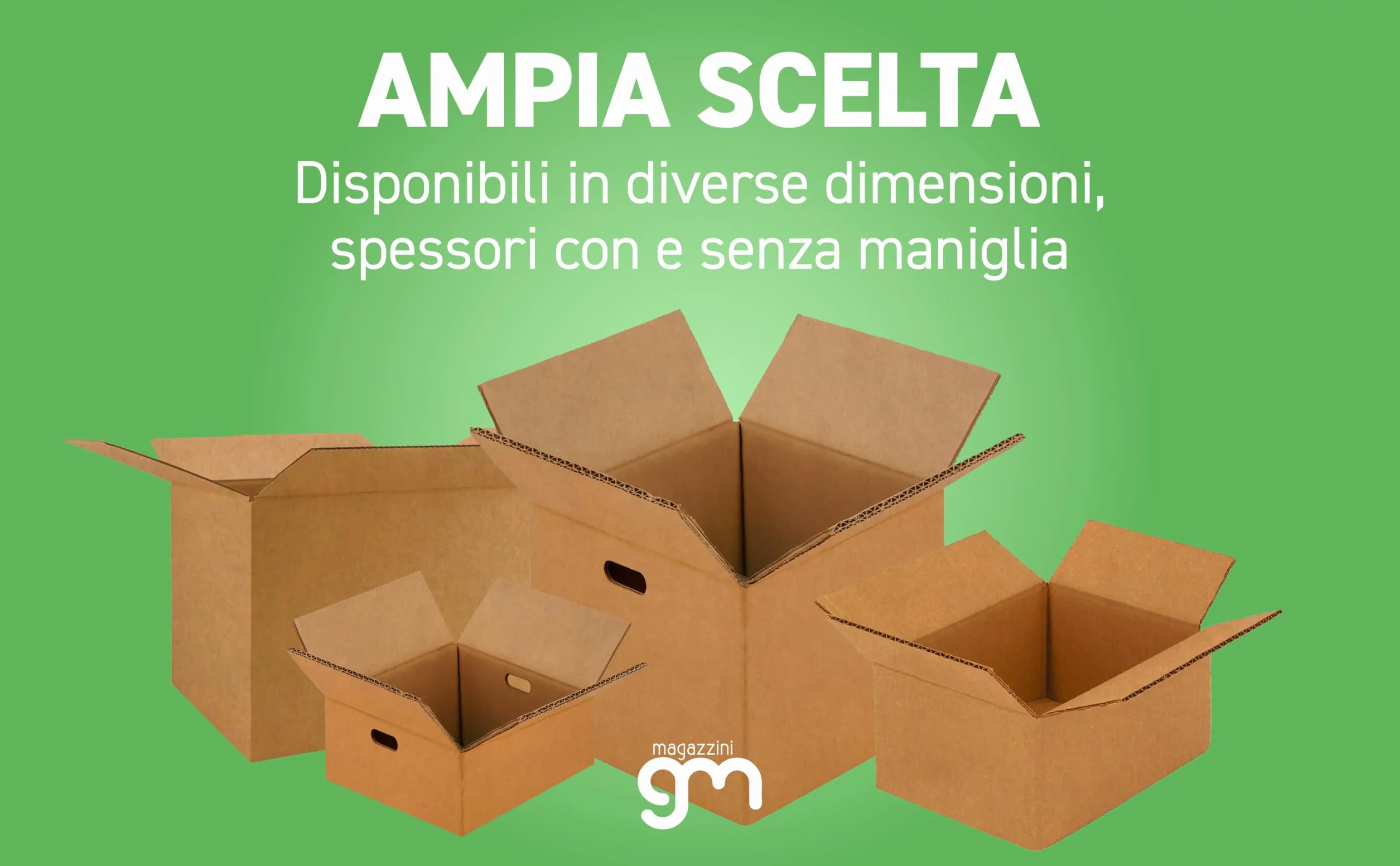 MagazziniGM, Lote de 5 cajas de cartón resistentes para mudanzas, envíos y embalajes seguros, cajas avana robustas y reutilizables (80 x 60 x 60 cm, doble onda con asa)
