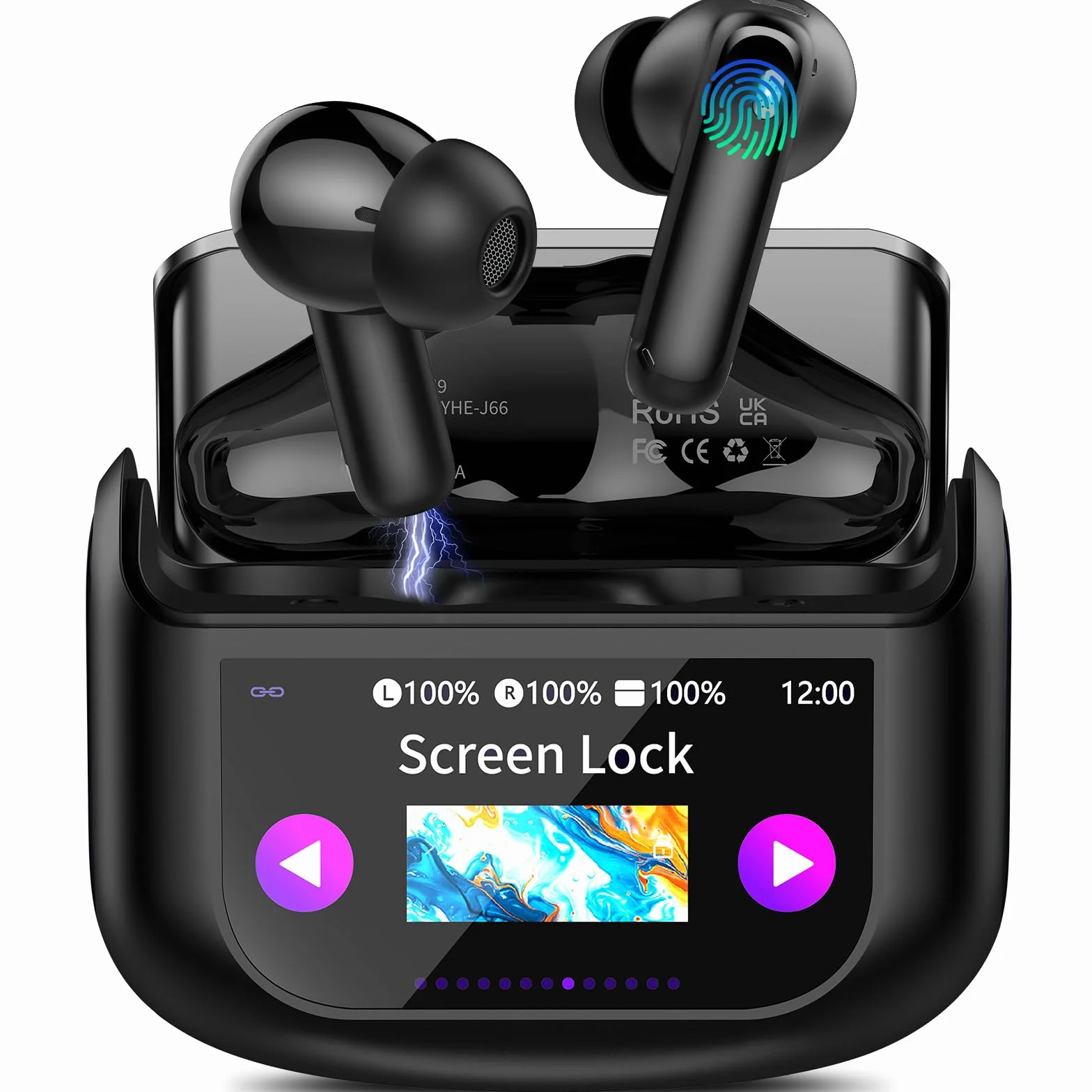 Auriculares Traductor en Tiempo Real 164 Idiomas, Cancelación de Ruido ANC/ENC, 48 Horas, Negro