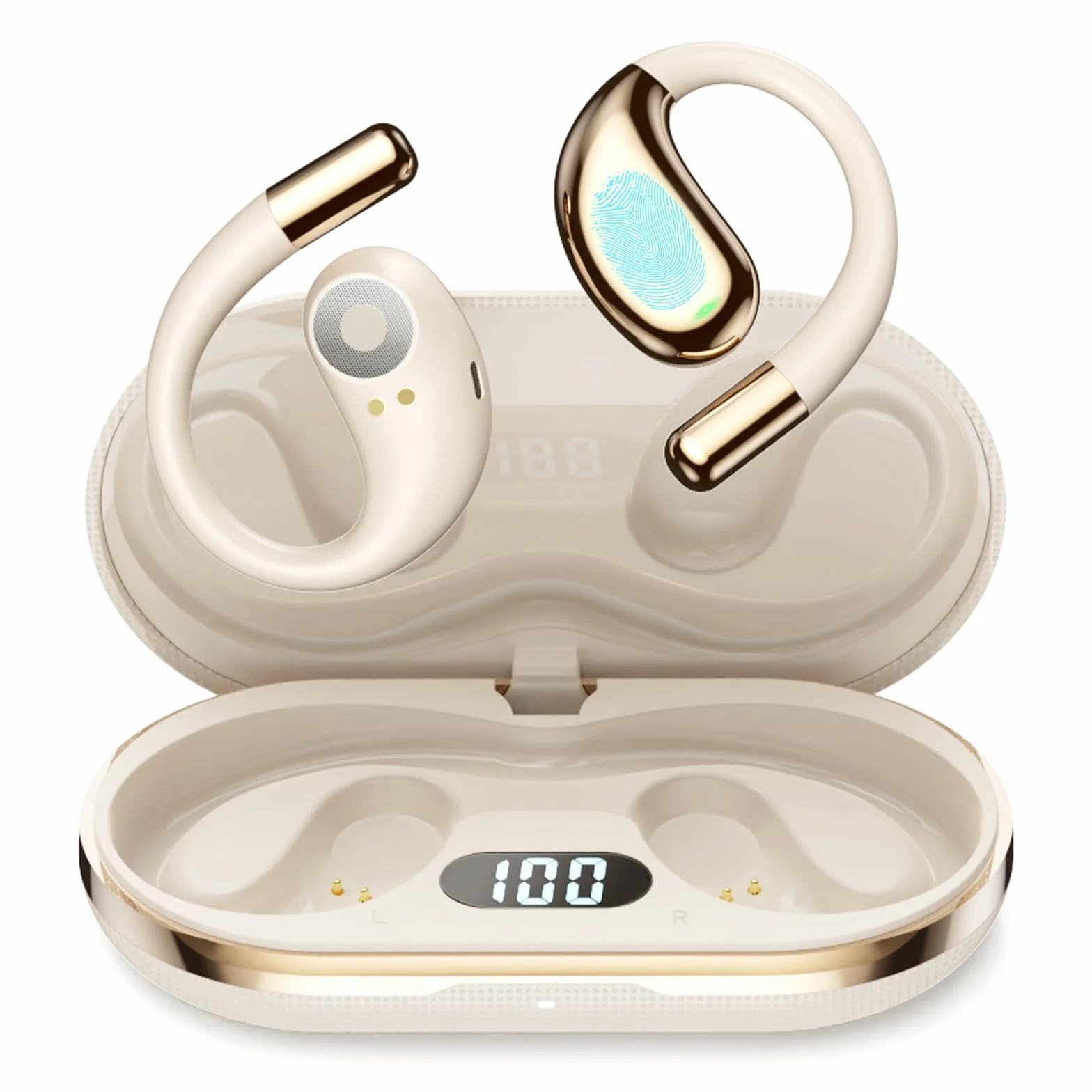 AI Auriculares Traductor en Tiempo Real: Open Ear Traductor Instantaneo de Voz Auriculares Traductores 6 Modos Traducción 156 Idiomas - Auriculares Inalambricos Bluetooth 6.0 para Viajes Negocios