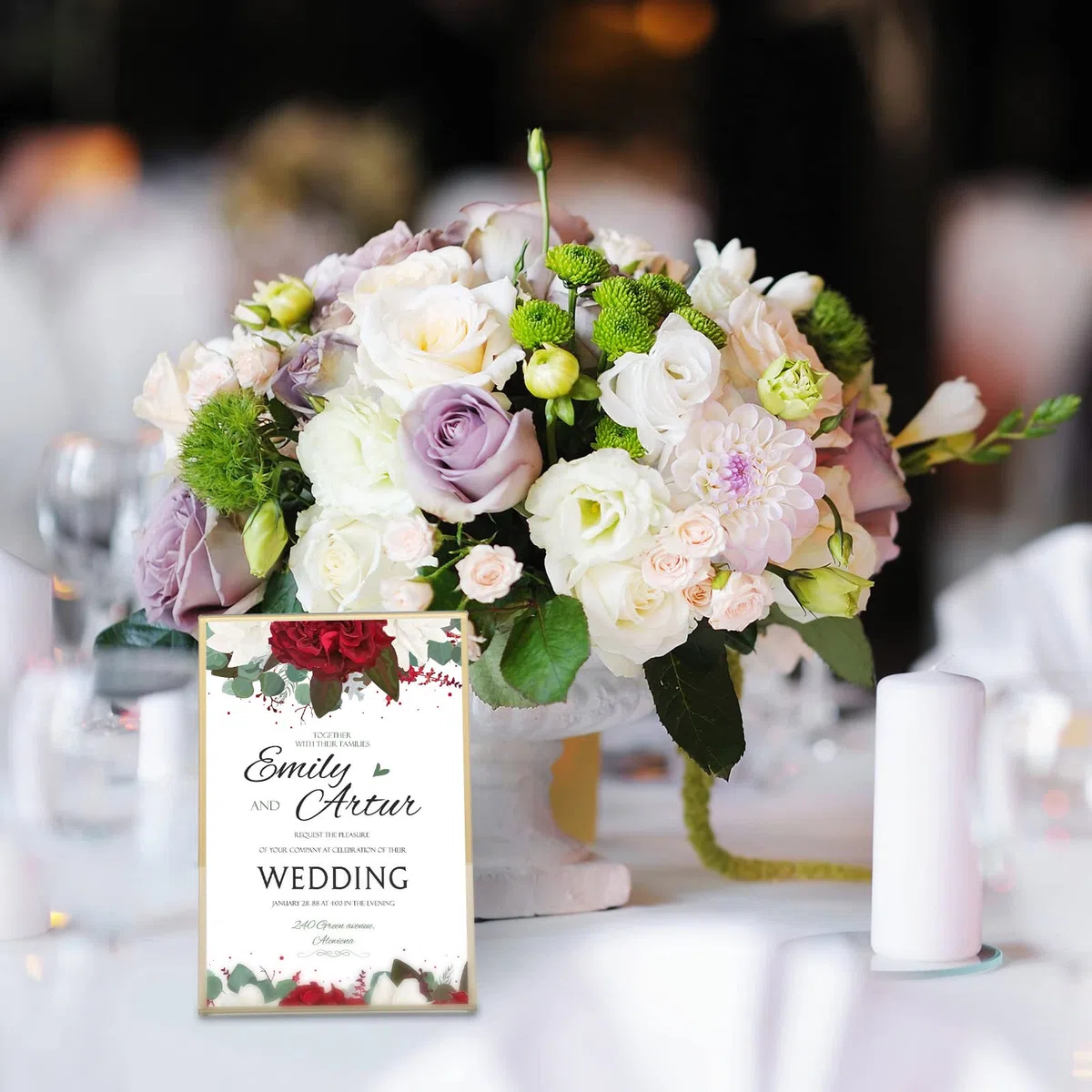 12 soportes acrílicos para letreros dorados, marcos transparentes para números de mesa de boda, soportes para menú, soporte de exhibición de mesa de doble cara, marcos de fotos inclinados para boda