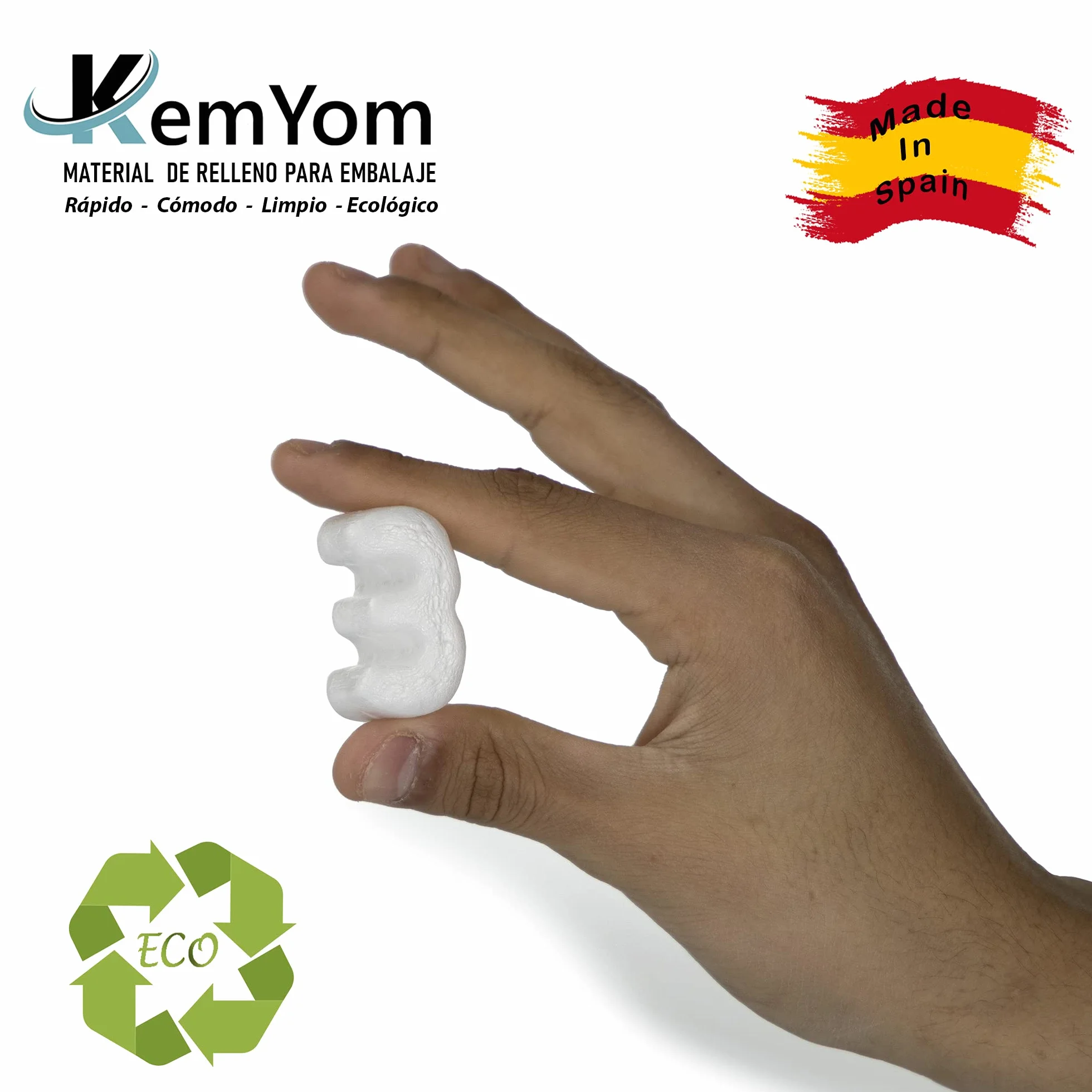 Material de Relleno para Cajas de Embalajes y Mudanzas - Poliestireno Expandido para Protección en Envíos y traslados, Bloquea el producto en su lugar - Fichas tipo W (0,1m3 = 100LITROS)