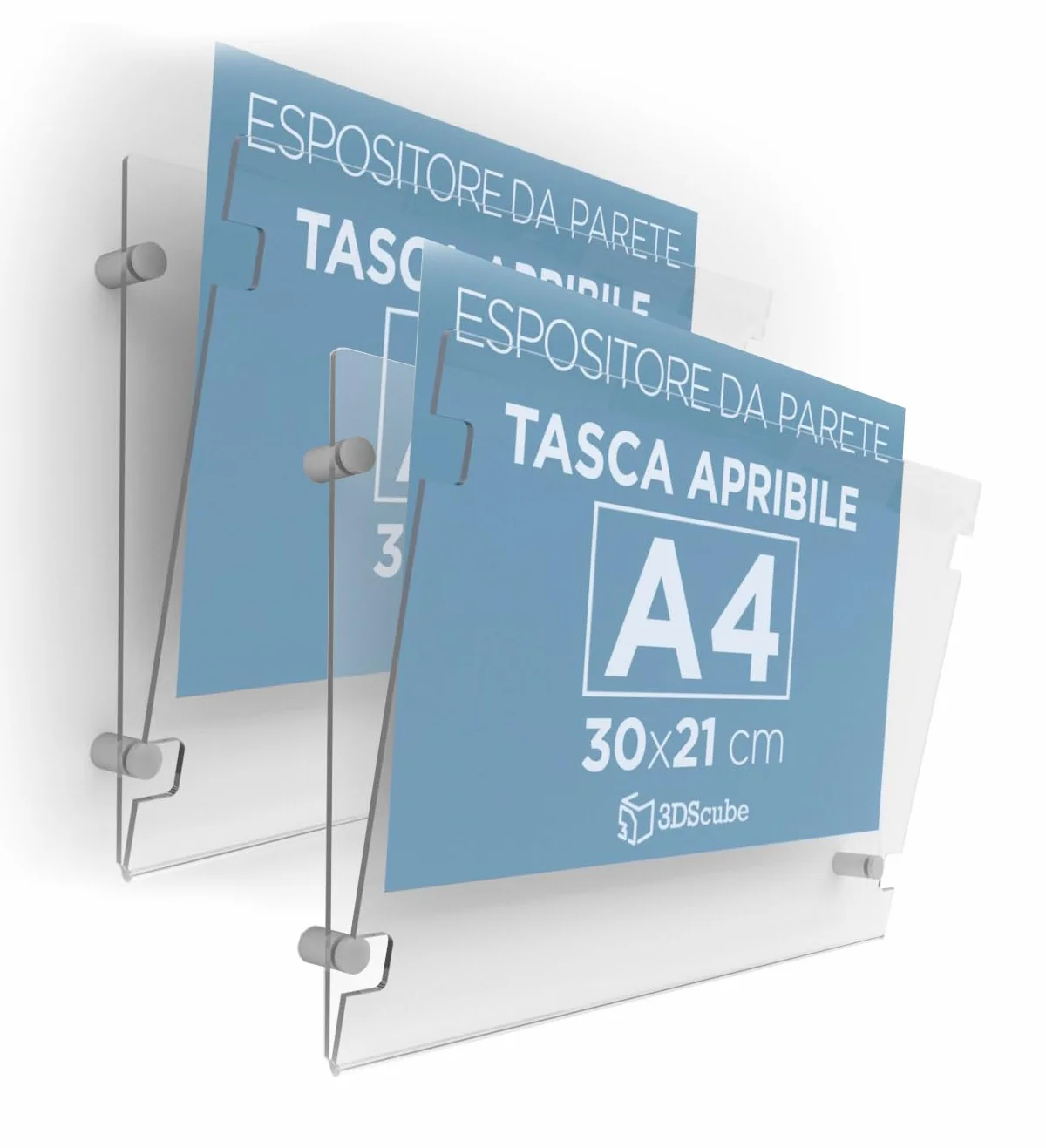Carpeta de metacrilato de pared A4 con bolsillo abatible, soporte para alertas y folletos, 30 x 21 cm, 2 unidades