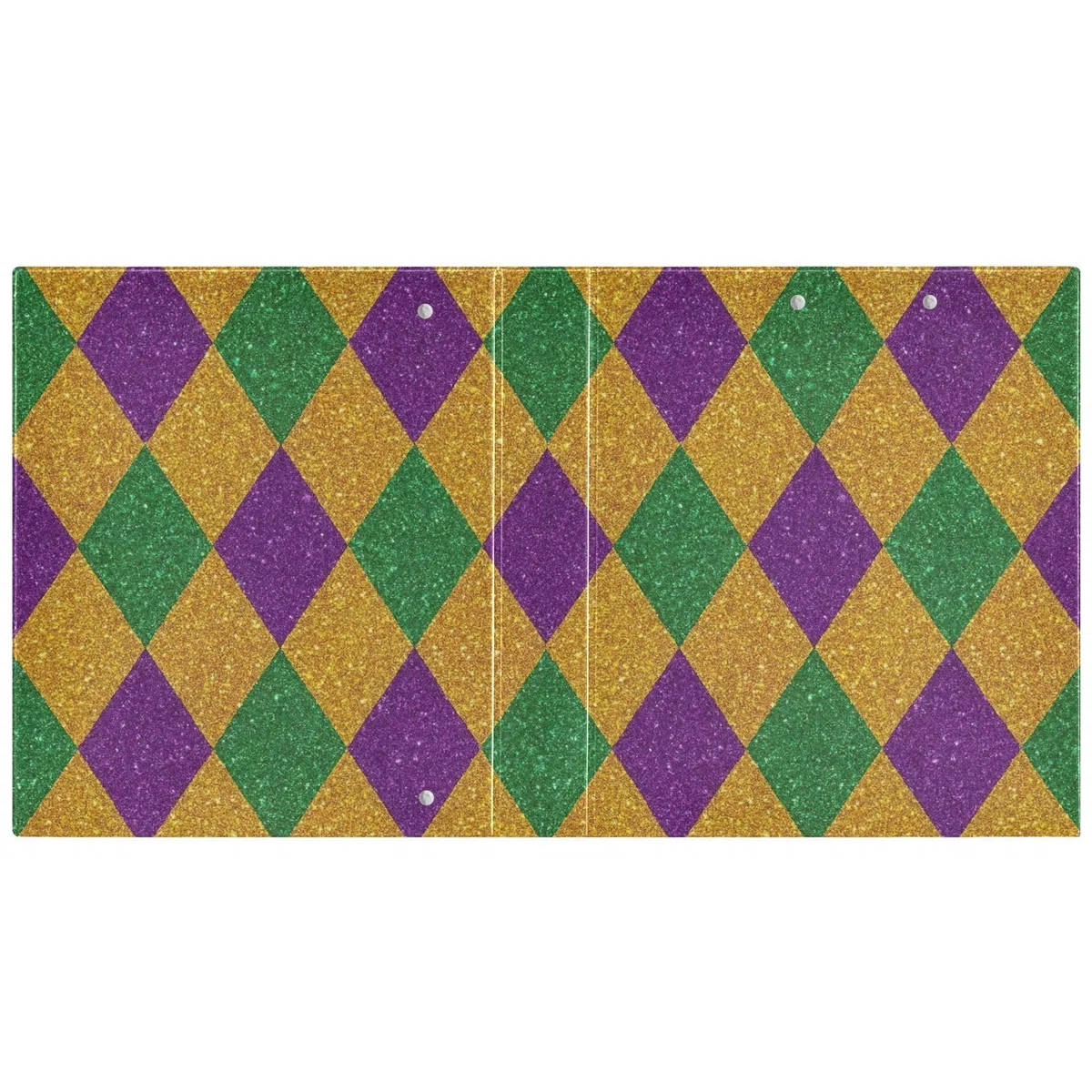 Carpeta de tres anillos a cuadros morados y verdes y dorados de 1.5 pulgadas, carpeta de anillos en D, paquete de 2 | Con portapapeles y bolsillos, para escuela, universidad, oficina