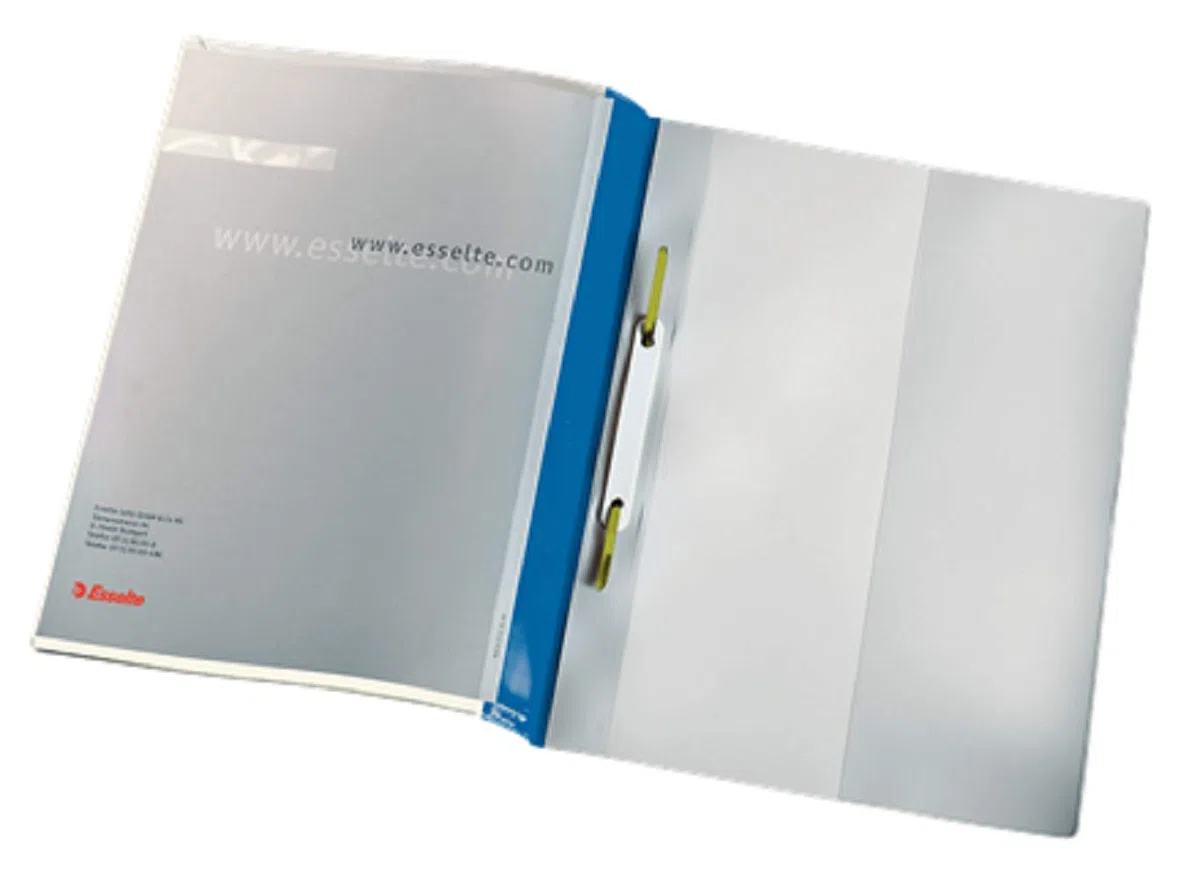 ESSELTE 28363 Quotation File - Carpeta de agujas de PVC con bolsillo frontal e interior - f.to A4 - azul - 1 unidad