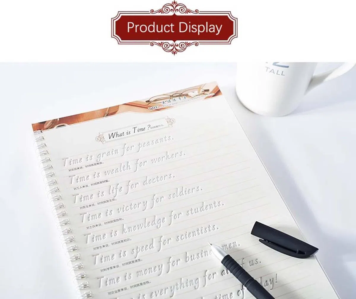 ZEALMAX - Cuaderno de práctica de caligrafía inglesa con ranura 3D cursiva para adultos y niños