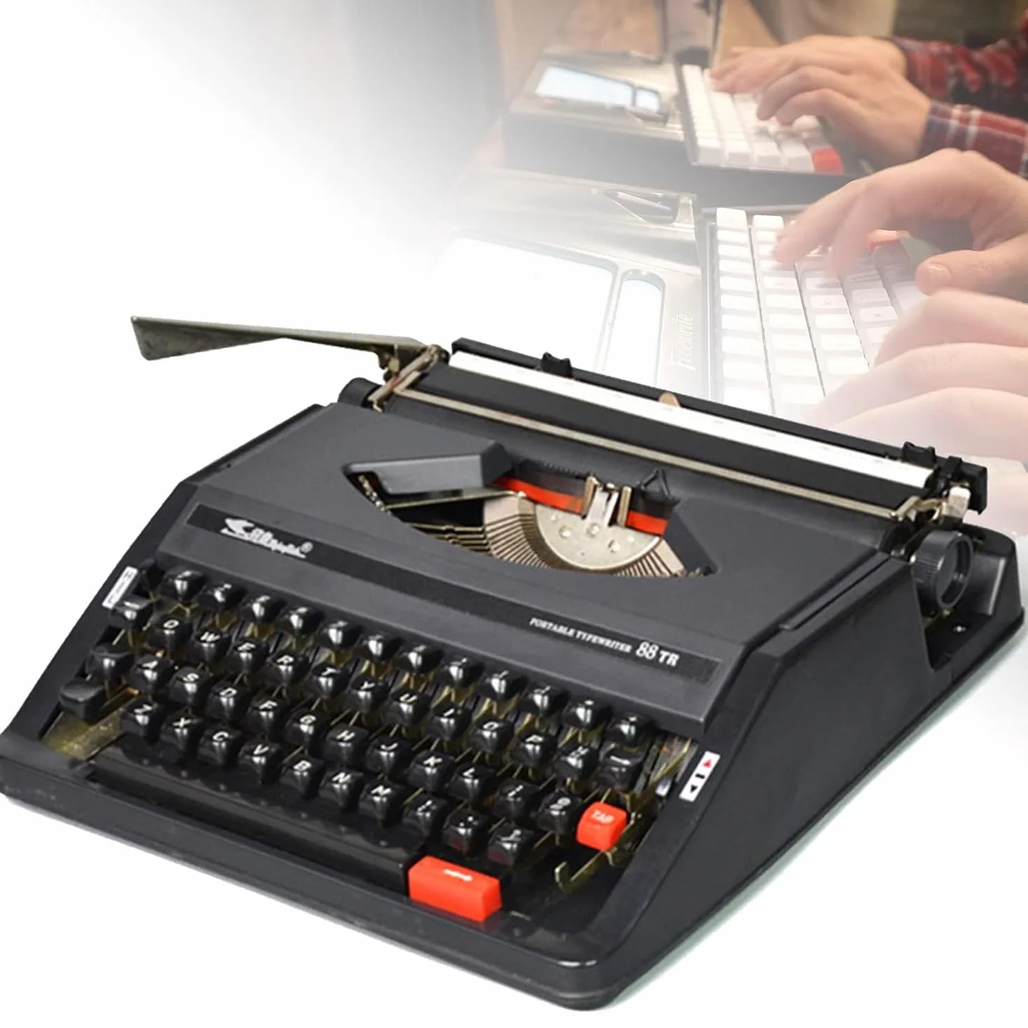 Máquina De Escribir Vintage Creativa, Máquina De Escribir Manual Retro Antigua, Escribir Novelas En Cualquier Lugar, Escritura Libre, Escritura Creativa, Manualidades,Black