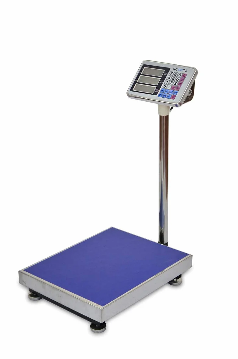 Grandmaster - Báscula Industrial 300kg/50g, Pantalla LCD Digital, Gran Plataforma De Acero Inoxidable De 50x40cm, Balanza Industrial De Paquetes Postales Para Pesaje En Oficina De Correos, Almacén, Ma